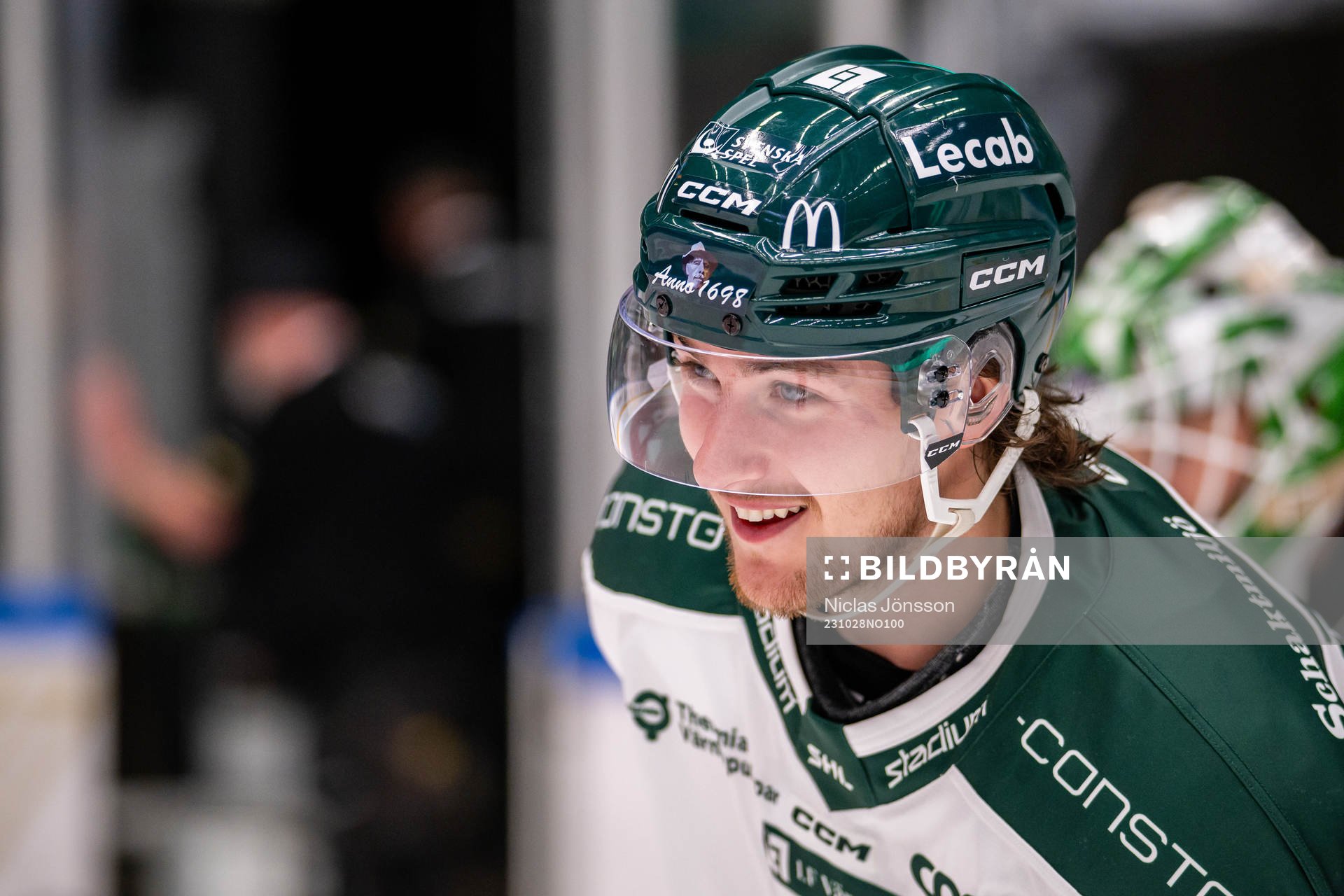 Färjestads Jeremy Salvas Groleau jublar