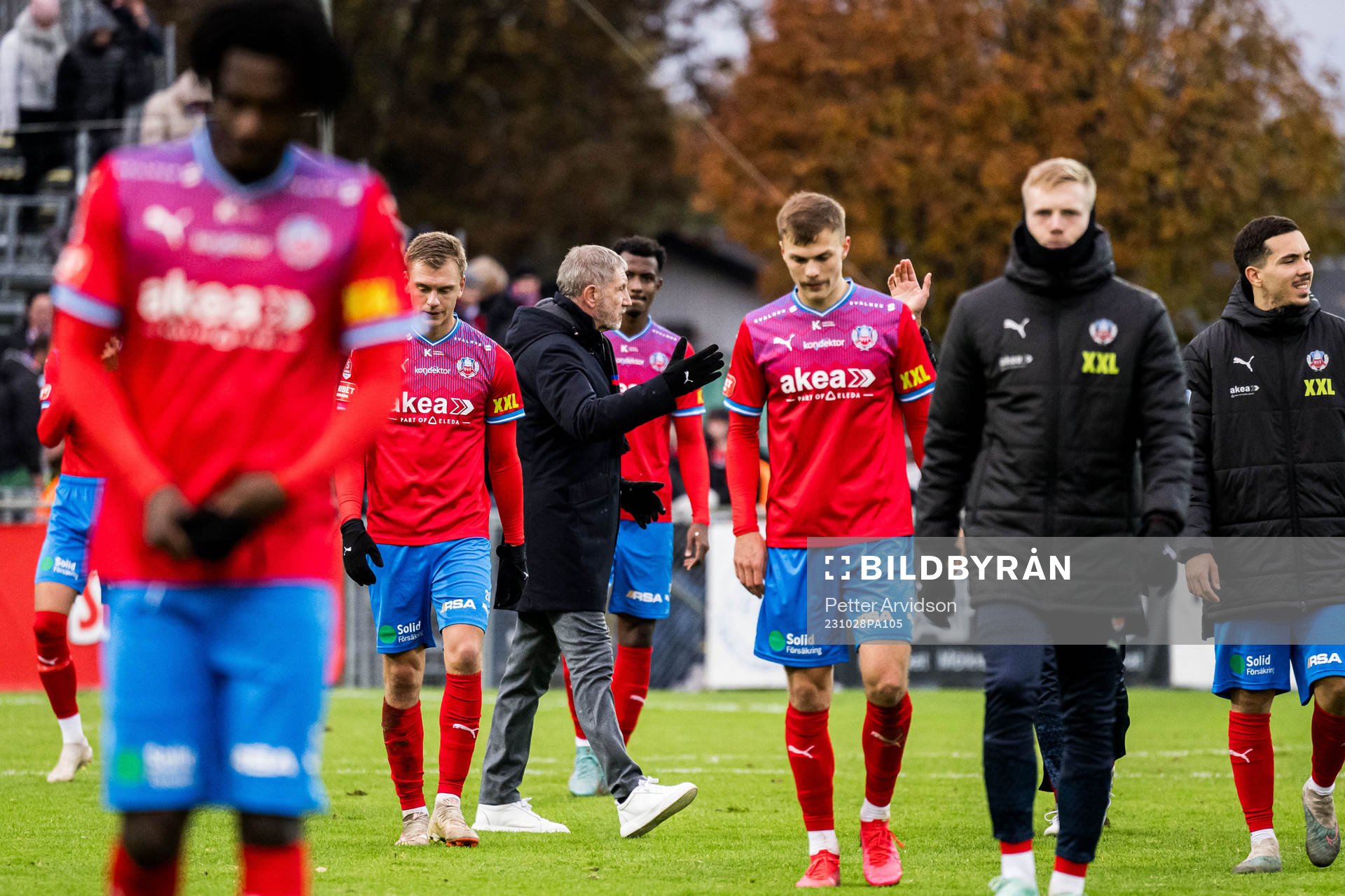 Helsingborgs Dennis Olsson, tränare Stuart Baxter och Erik