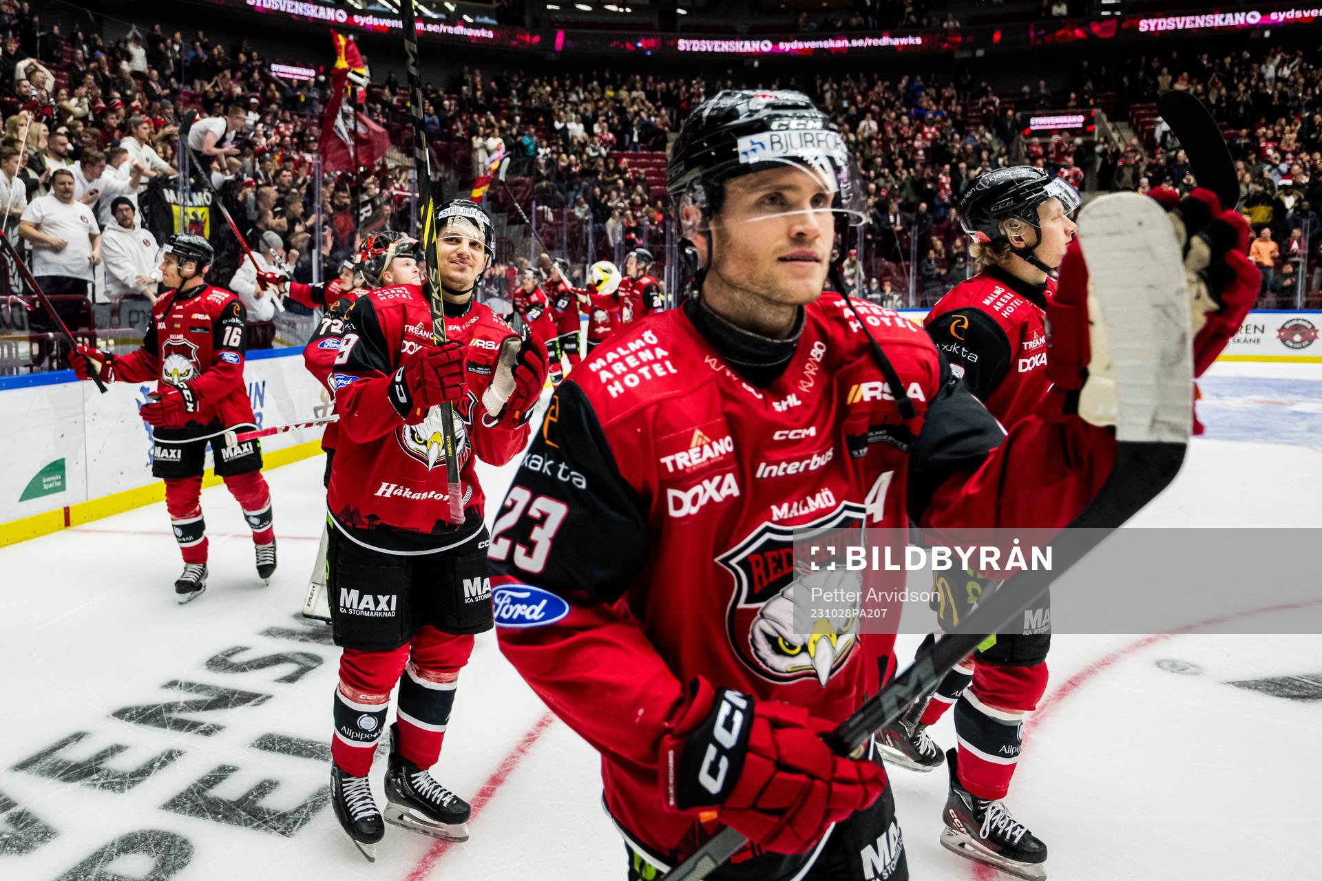 IF Malmö Redhawks Jakub Galvas och Christoffer Forsberg