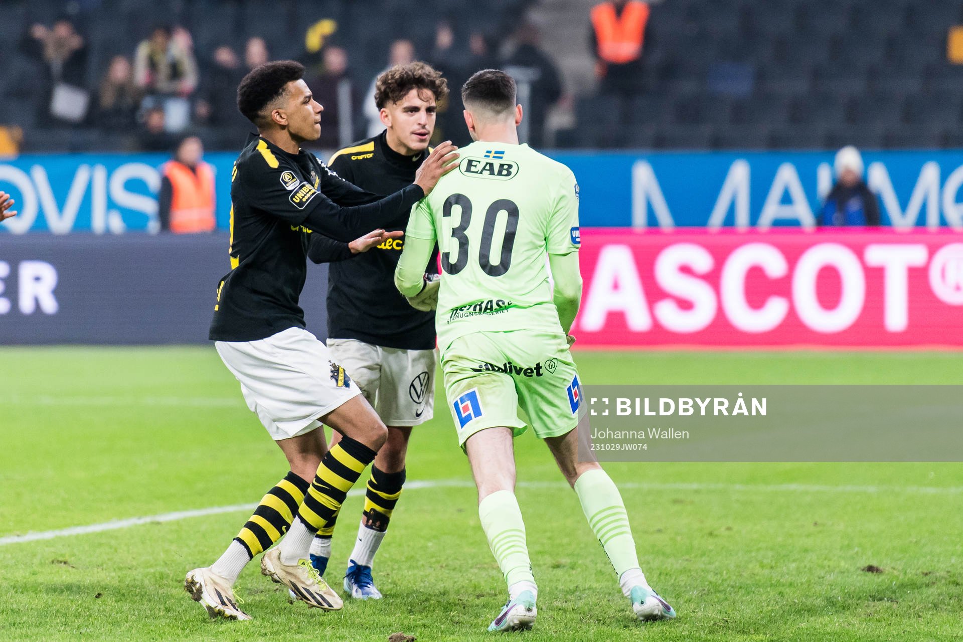AIKs Rui Modesto och Taha Ayari i bråk med Halmstads