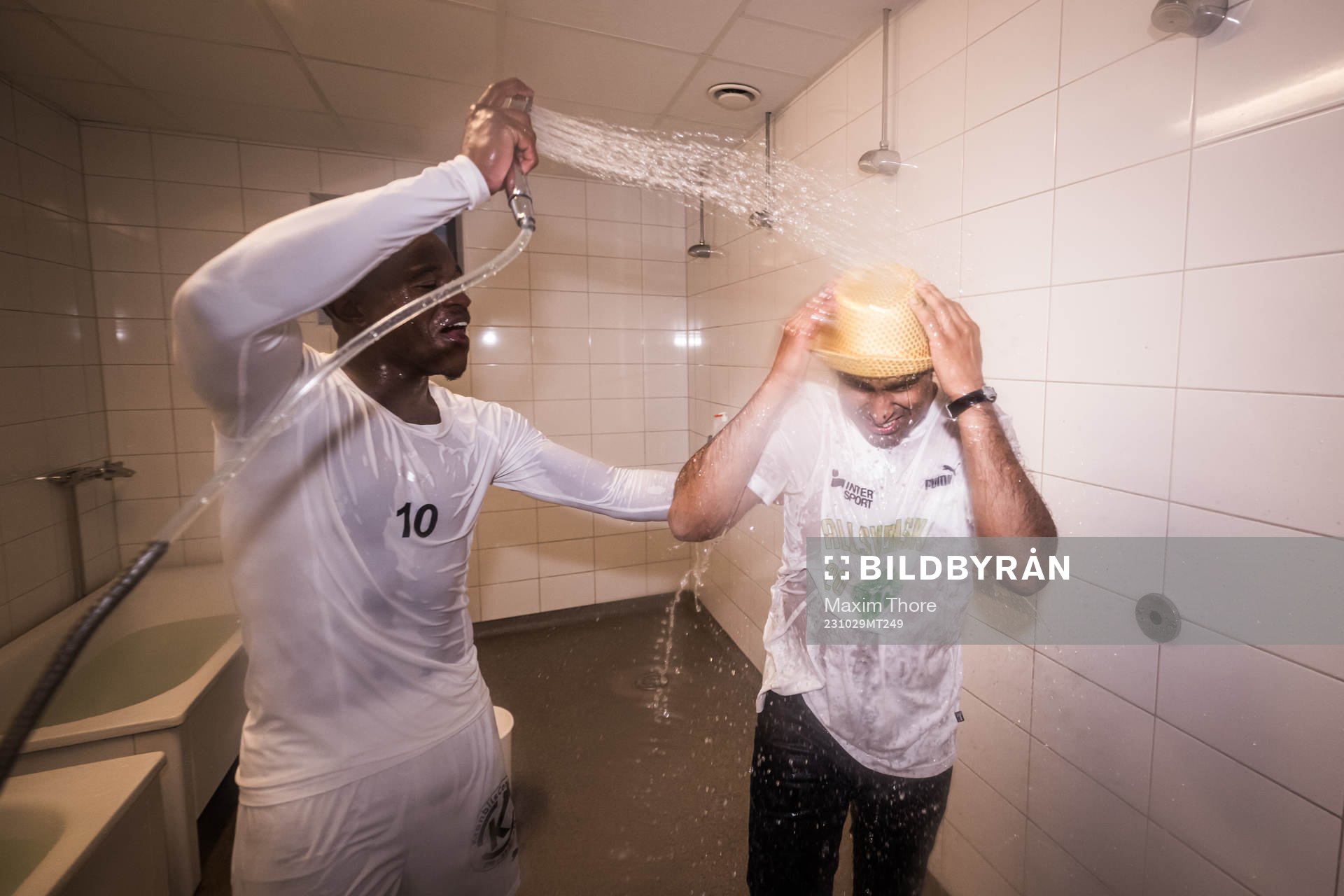 Västerås SKs Jaheem Burke och tränare Kalle Karlsson