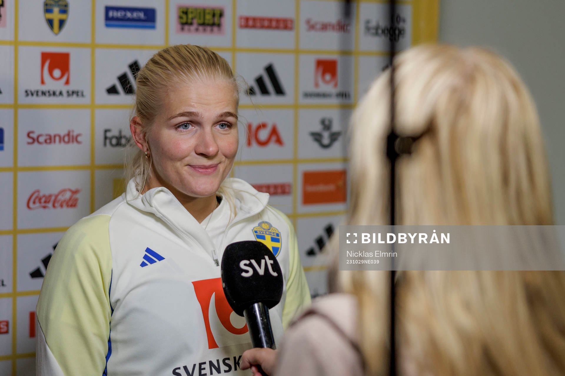 Goalkeeper Emma Holmgren of the Swedish women's national