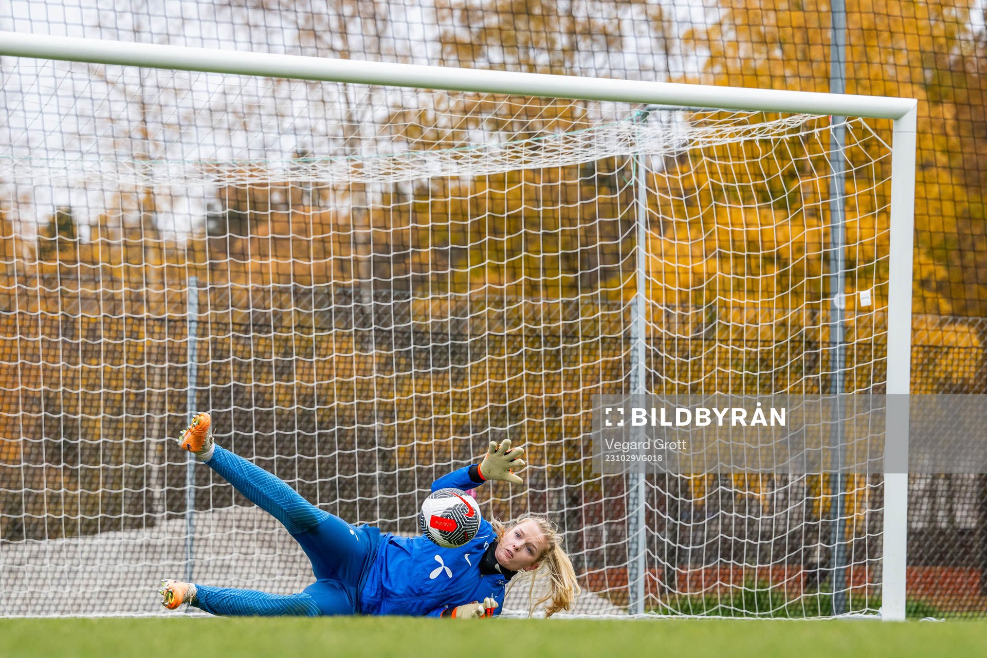 Goalkeeper Guro Pettersen of the Norwegian women's national