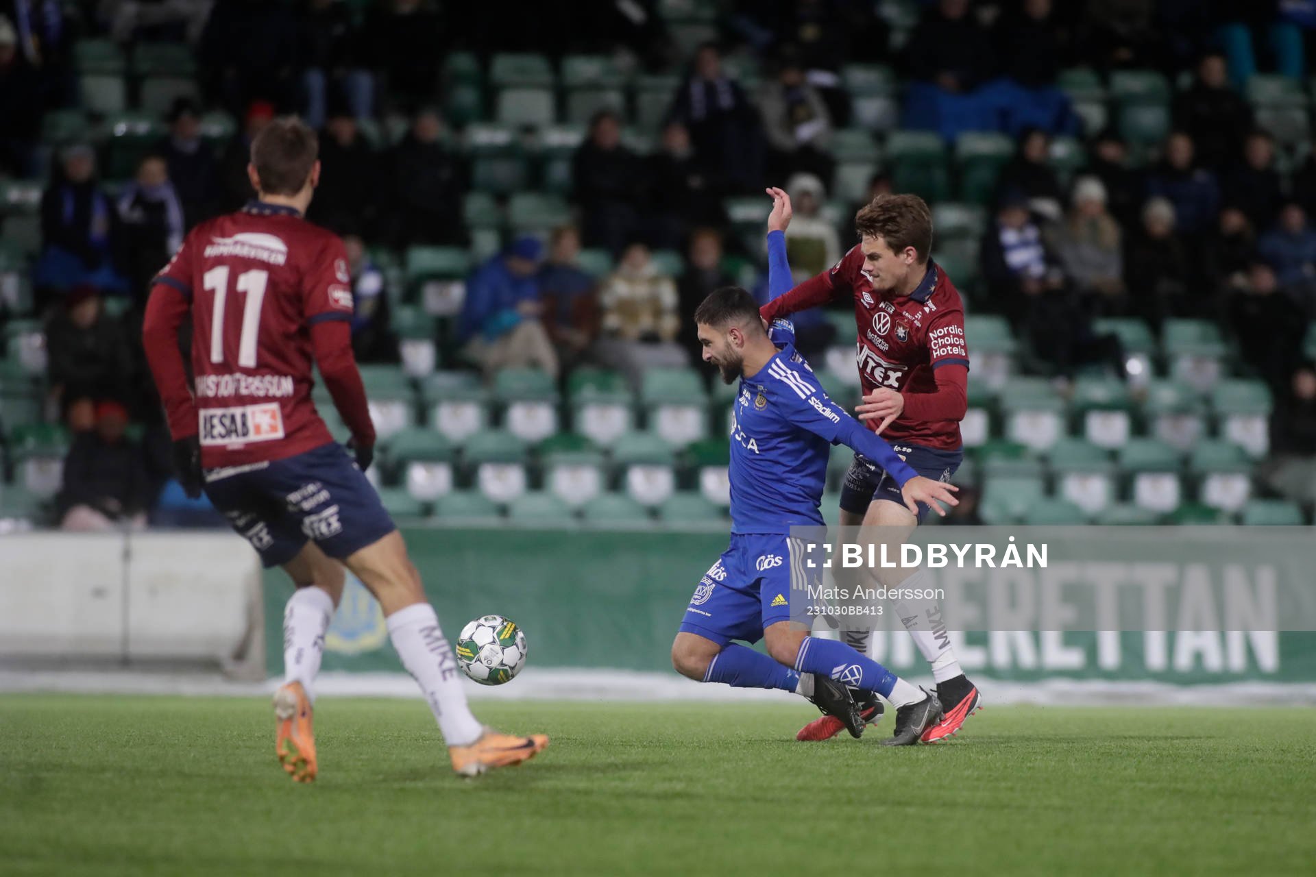 GIF Sundsvalls Elias Durmaz under fotbollsmatchen i Superettan mellan GIF Sundsvall och Örgryte den 30 oktober 2023 i Sundsvall. 