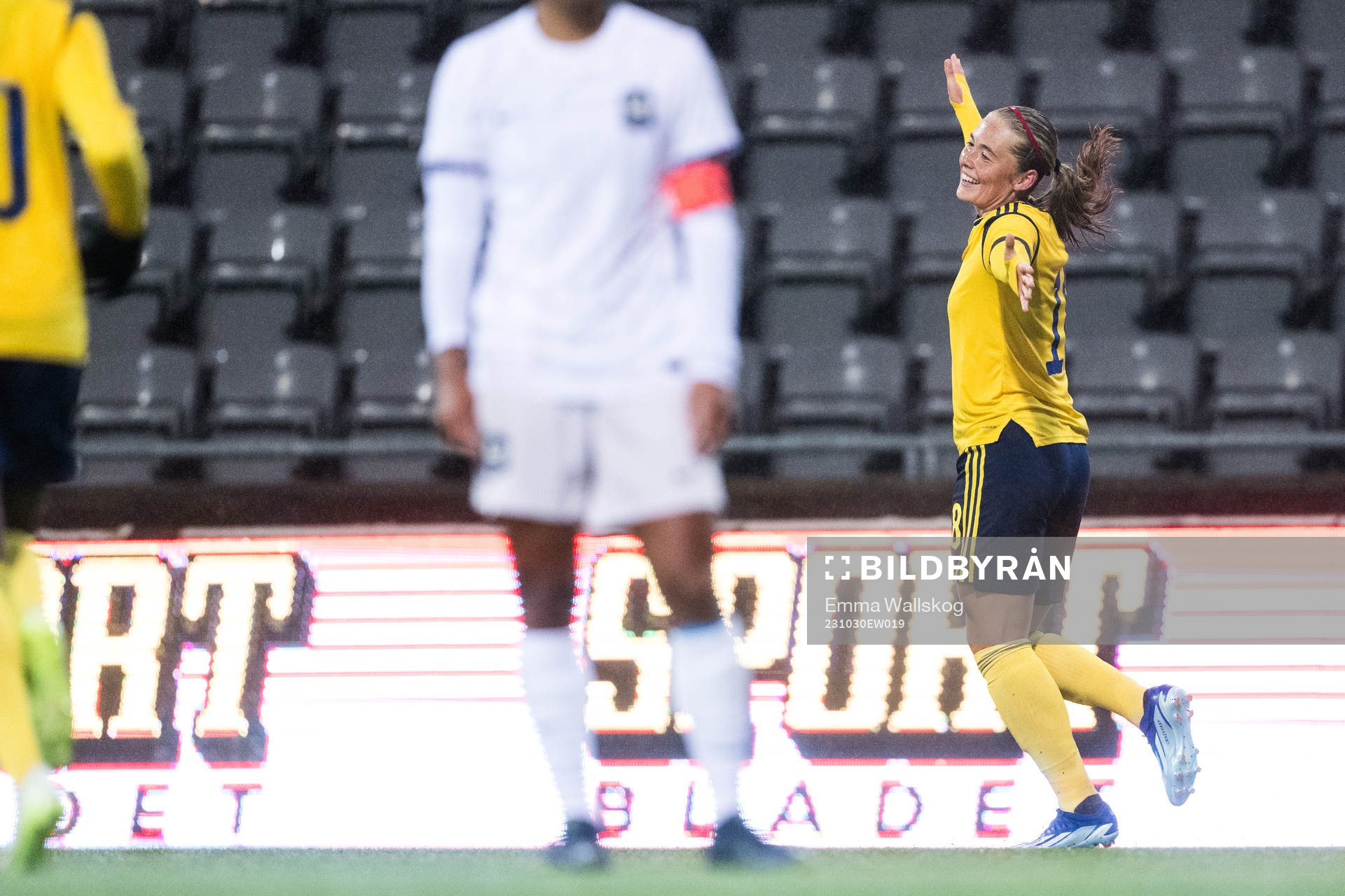 Paulina Nyström of Sweden celebrates