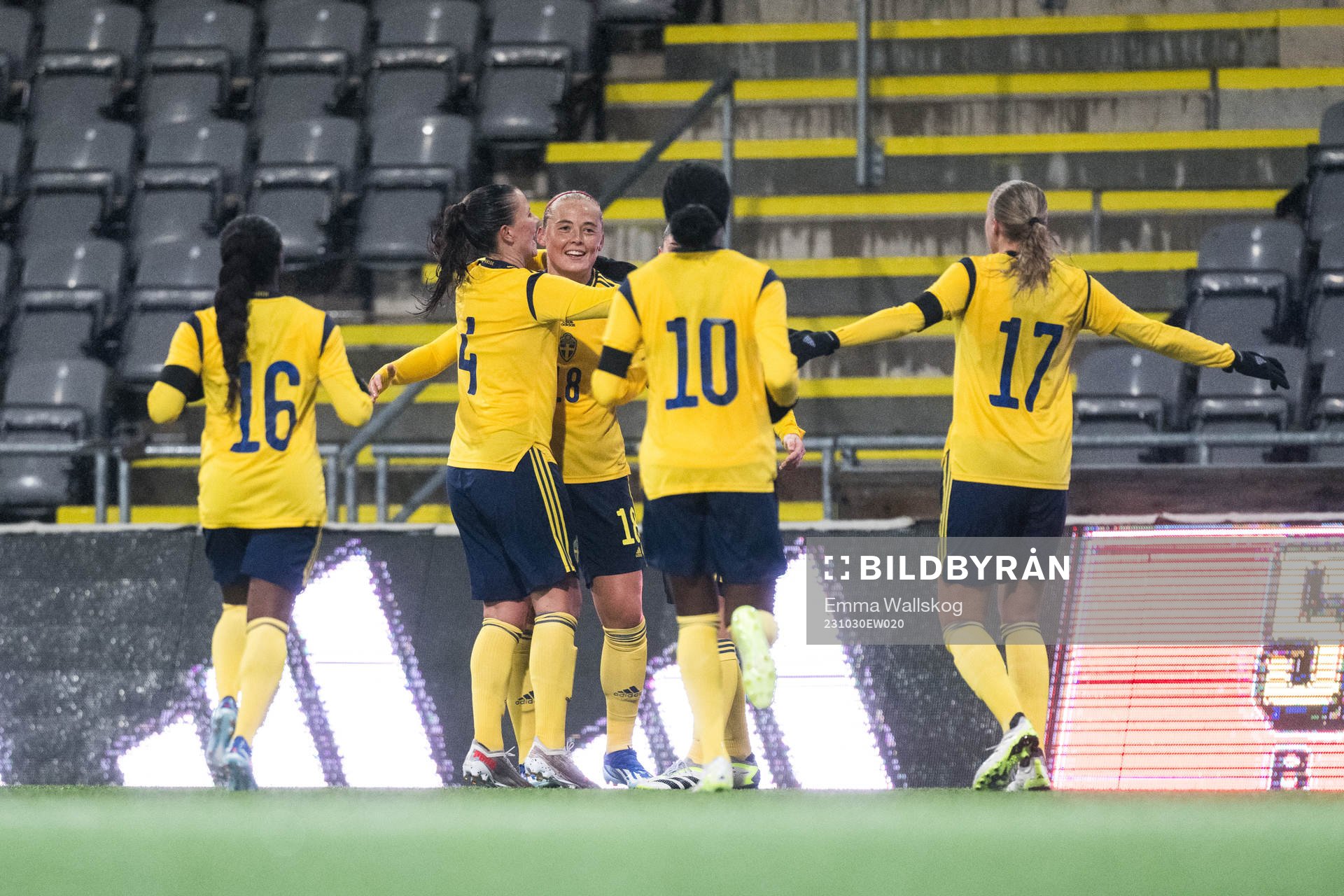 Paulina Nyström of Sweden celebrates