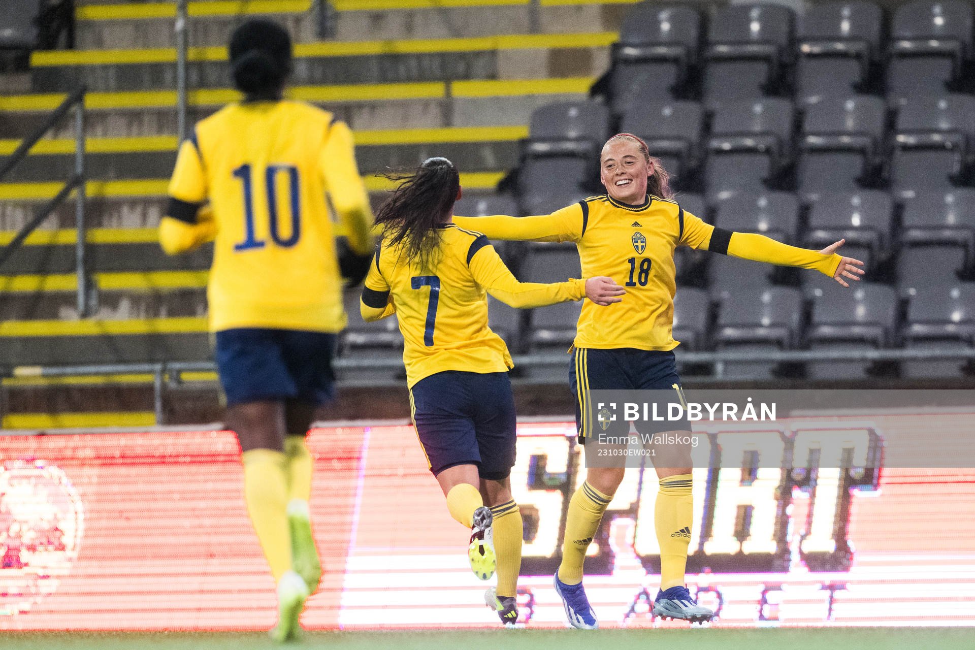 Paulina Nyström of Sweden celebrates