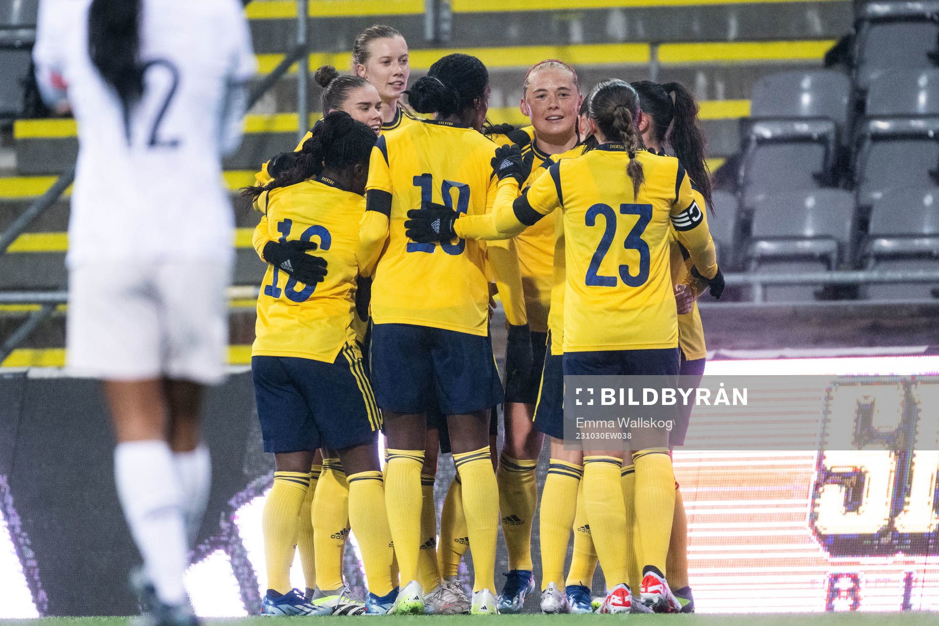 Paulina Nyström of Sweden celebrates with team mates