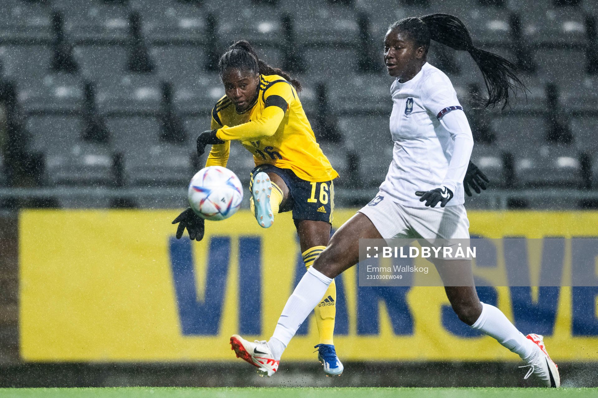 Monica Jusu Bah of Sweden during the under-23 international friendly football match between Sweden and France on October 30, 2023 in Eskilstuna.