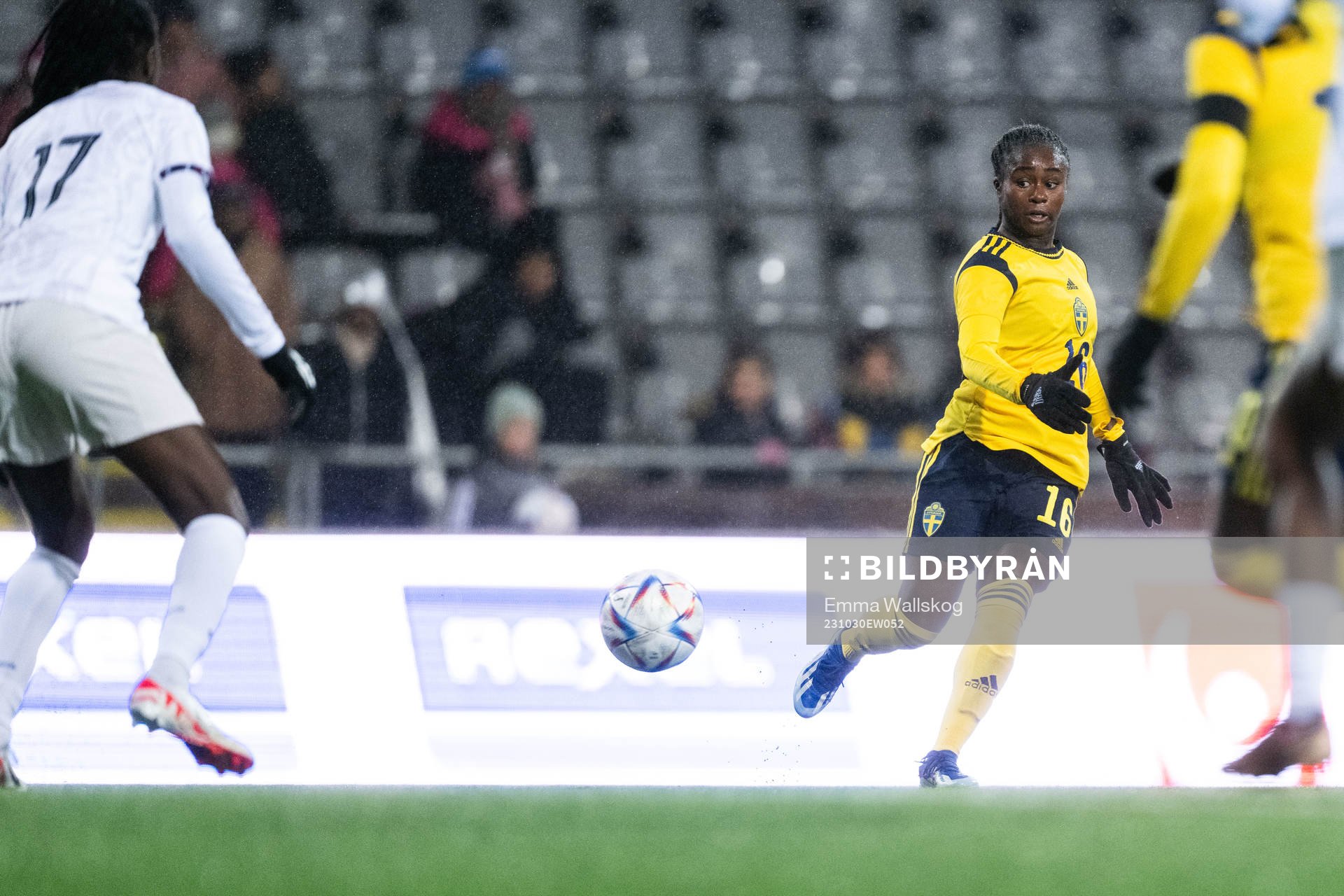 Monica Jusu Bah of Sweden during the under-23 international friendly football match between Sweden and France on October 30, 2023 in Eskilstuna.