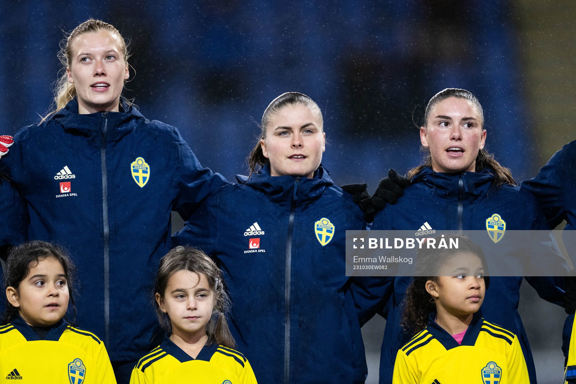 Ebba Handfast, Hanna Wijk and Emilia Pelgander of Sweden
