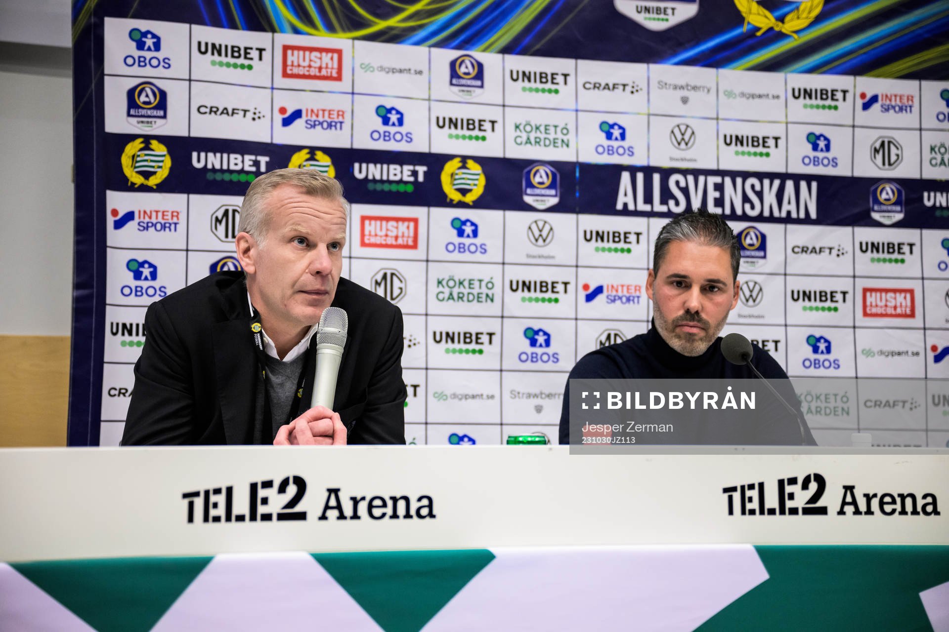 Hammarbys ordförande Mattias Fri och tränare Marti