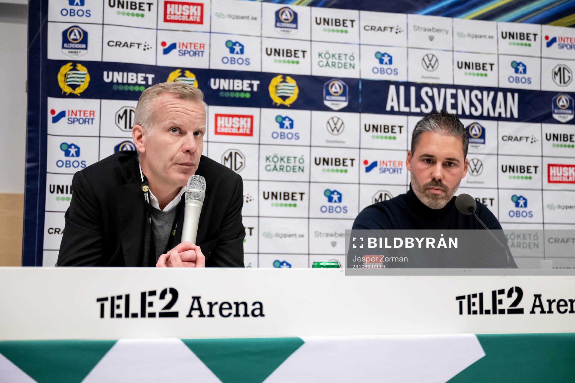 Hammarbys ordförande Mattias Fri och tränare Marti