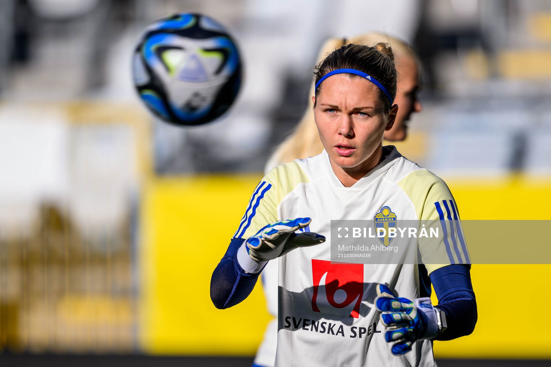 Goalkeeper Jennifer Falk of the Swedish women's national