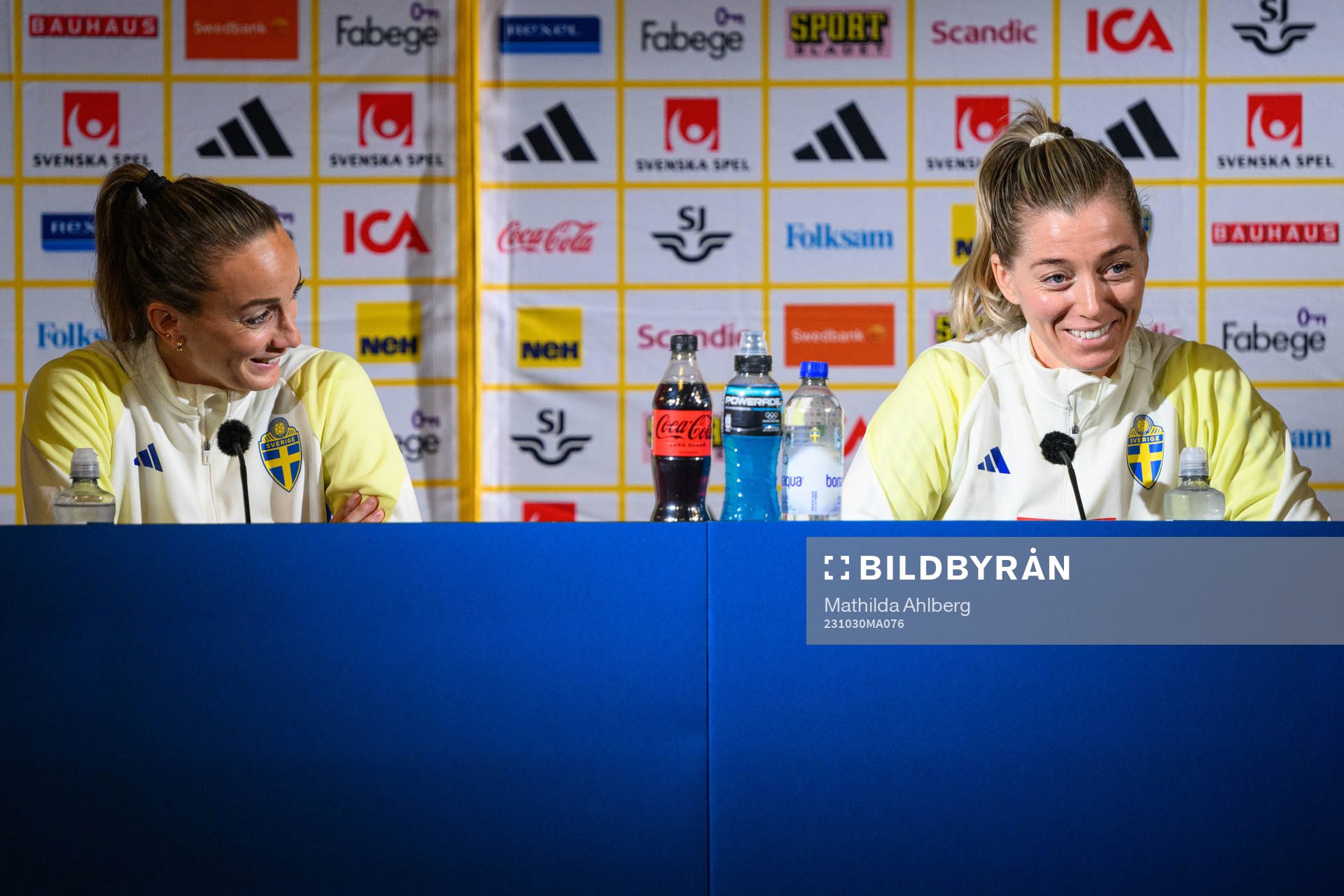 Kosovare Asllani and Linda Sembrant of the Swedish women's