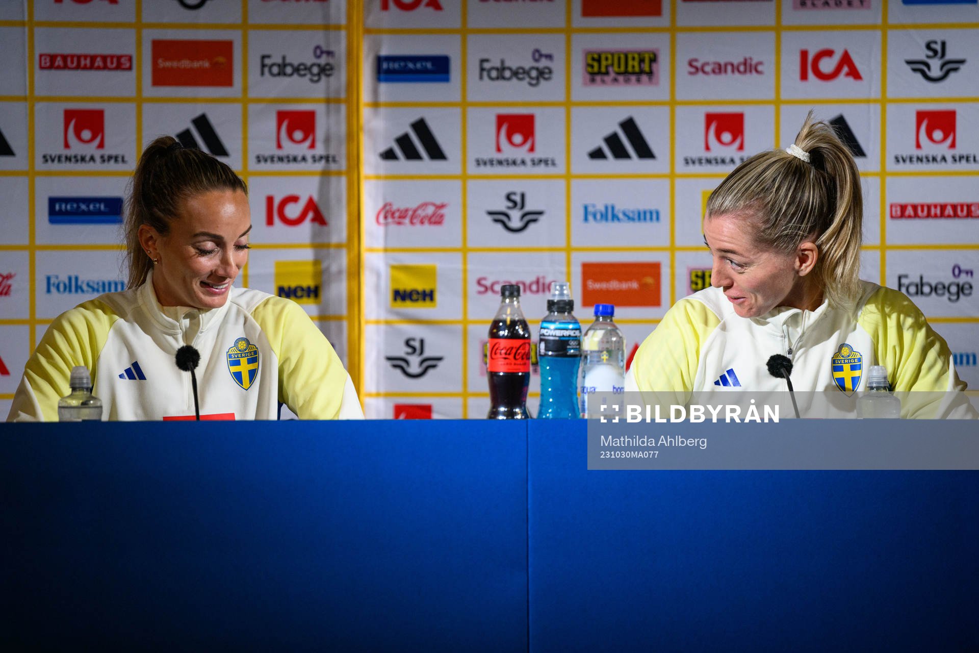 Kosovare Asllani and Linda Sembrant of the Swedish women's