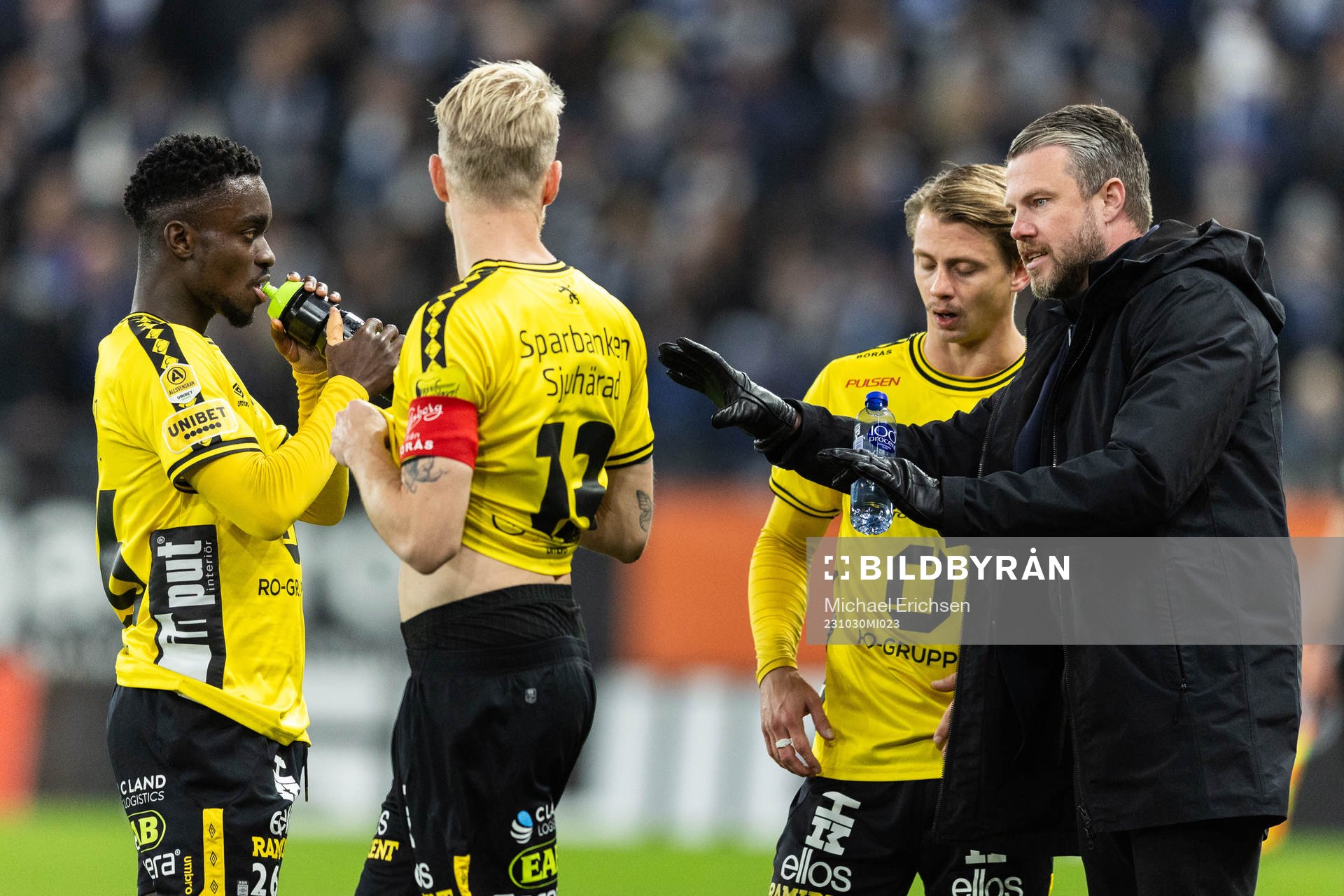 Elfsborgs manager Jimmy Thelin, Emmanuel Boateng, Johan