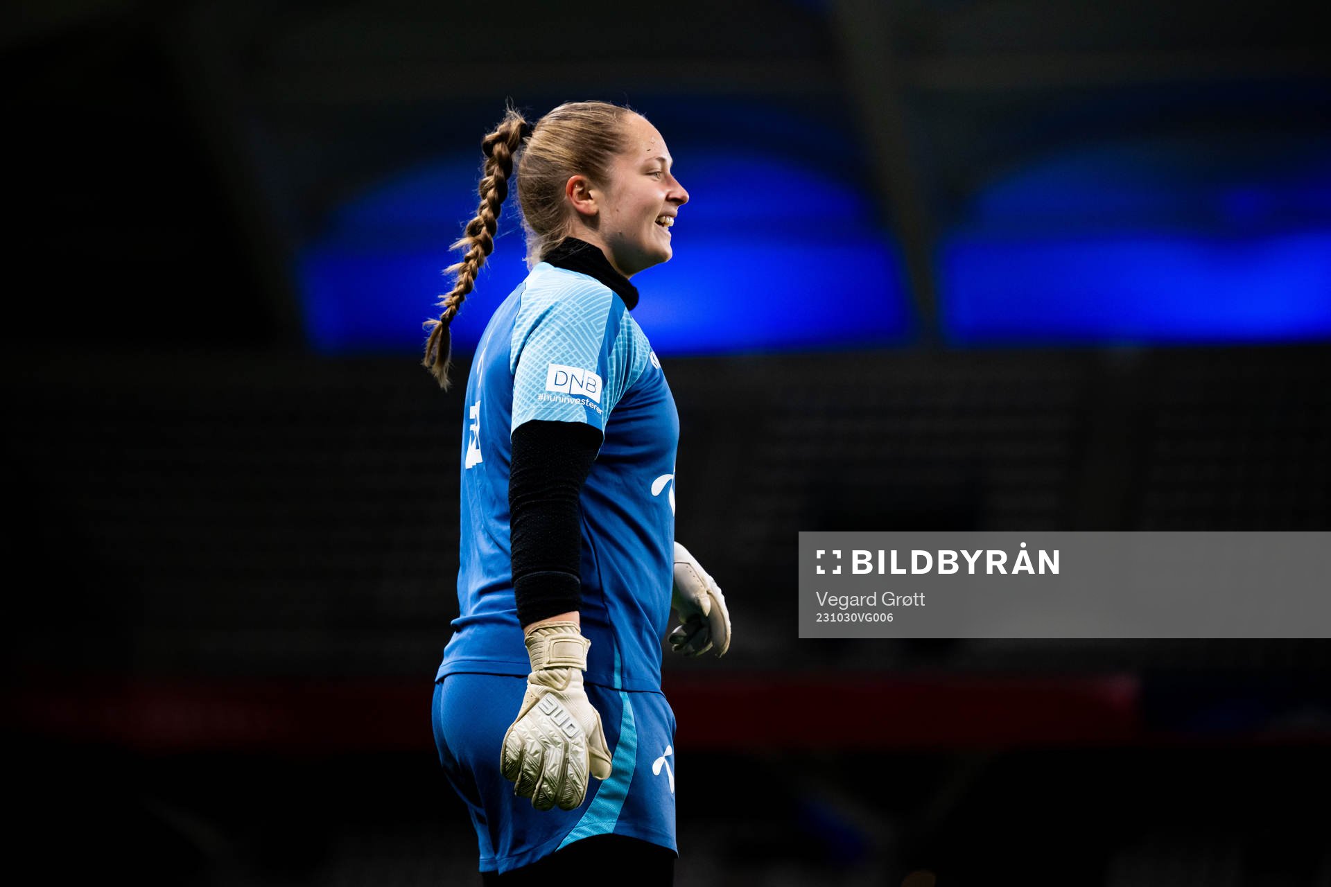 Goalkeeper Aurora Mikalsen of the Norwegian women's