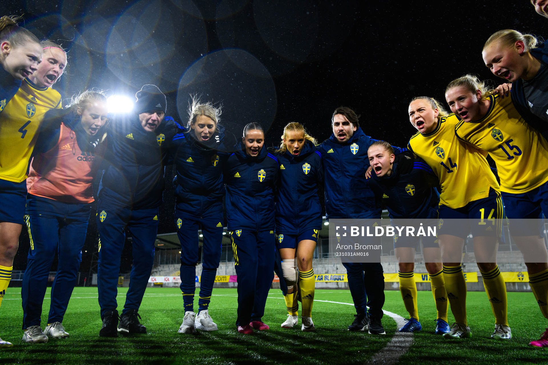 Players of Sweden celebrate