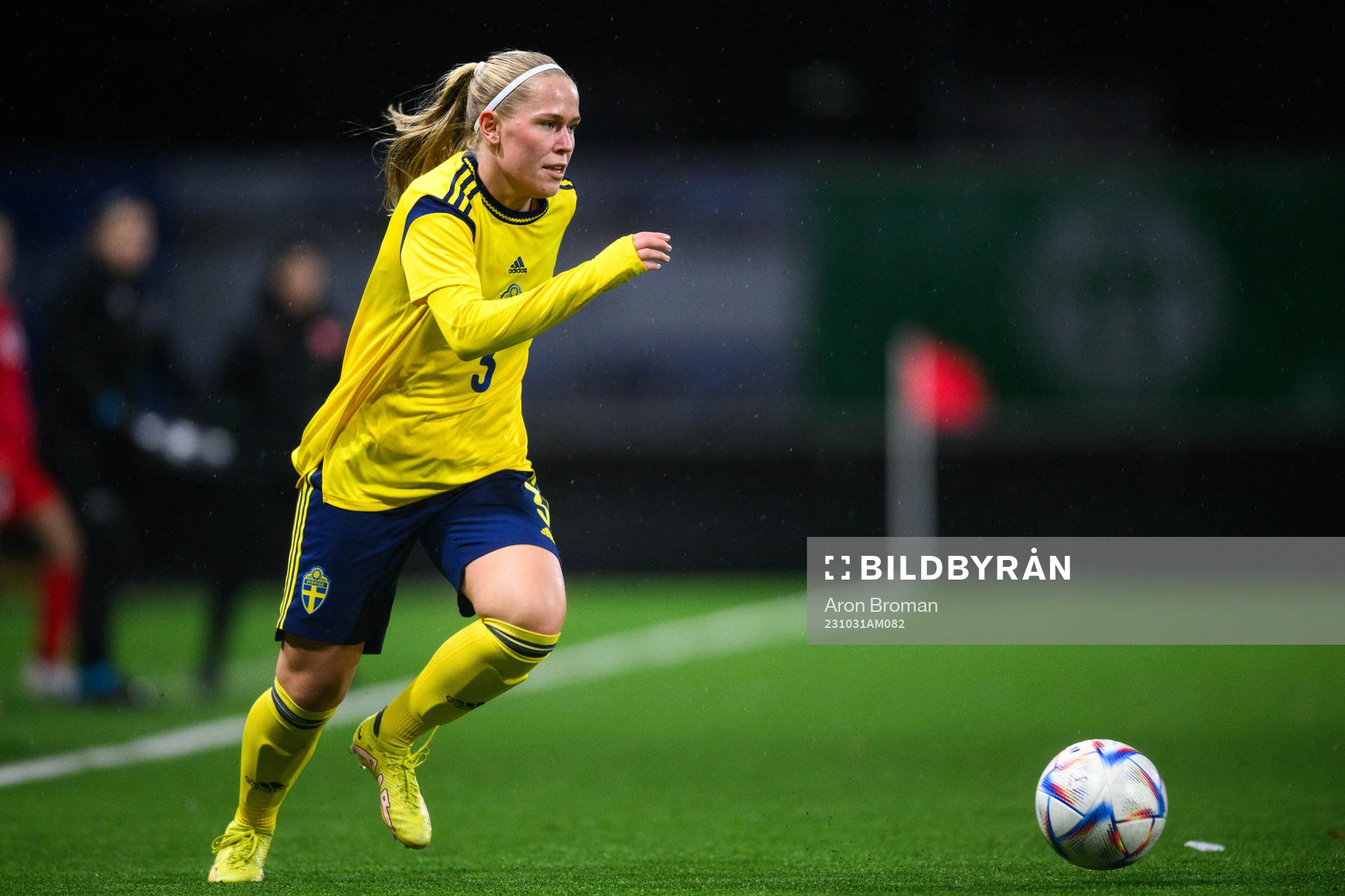 Ida Garmfors of Sweden during the UEFA Women's under-19 Euro Qualifier football match between Turkey and Sweden on October 31, 2023 in Västerås. 