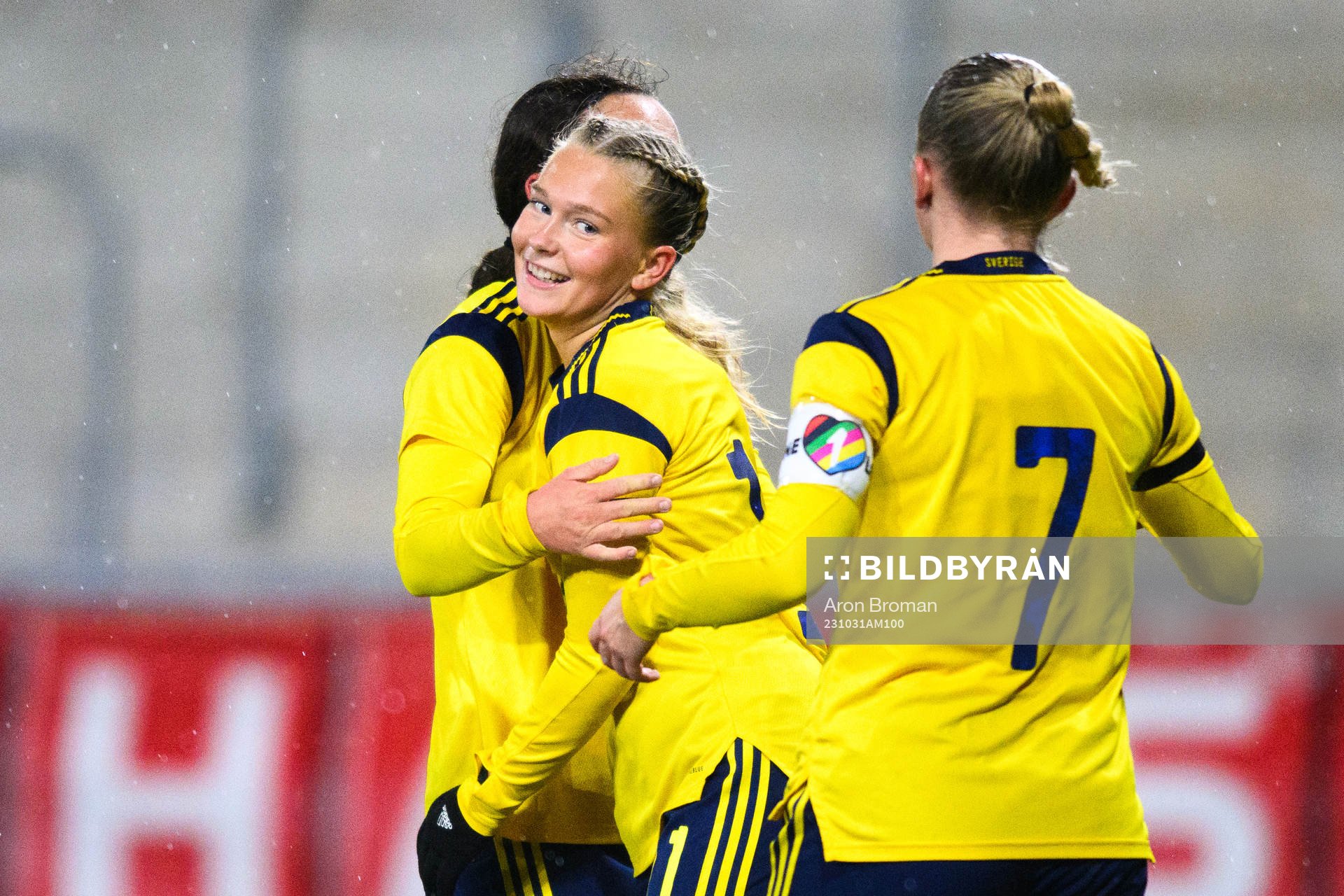 Tilda Sandén of Sweden celebrates