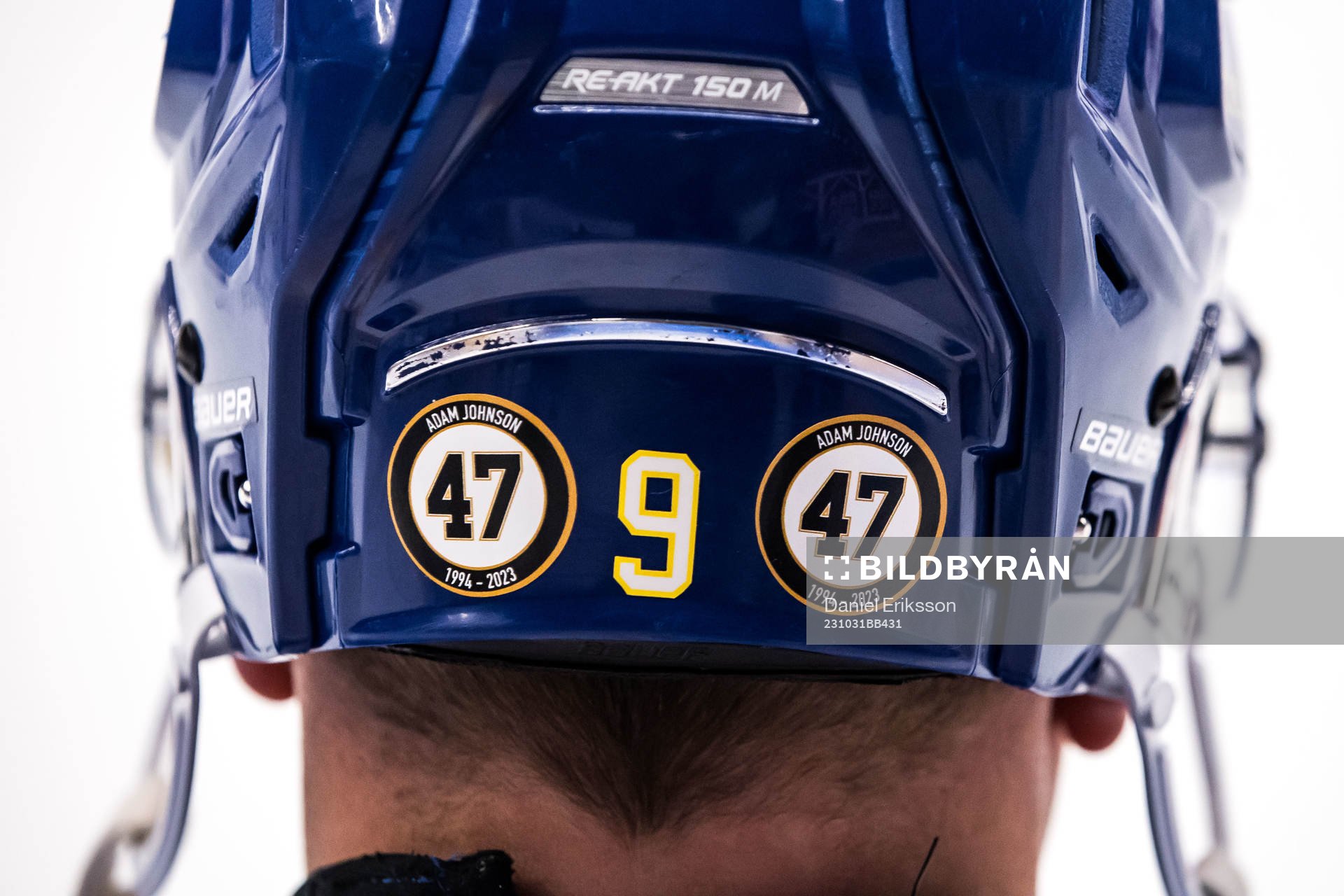 Leksands Patrik Zackrisson Hjälm med hyllning för Adam