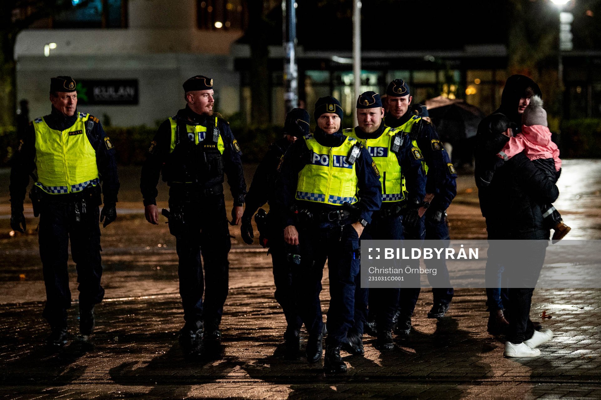 Police officers outside of the arena