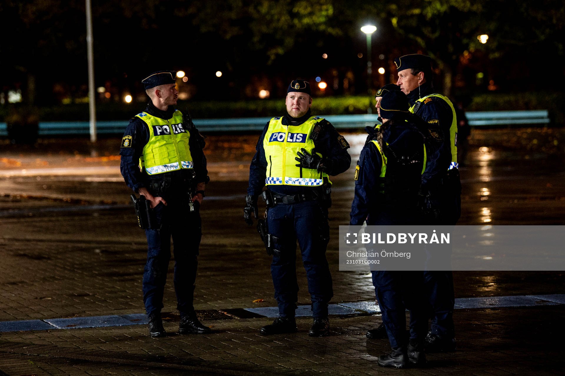 Police officers outside of the arena