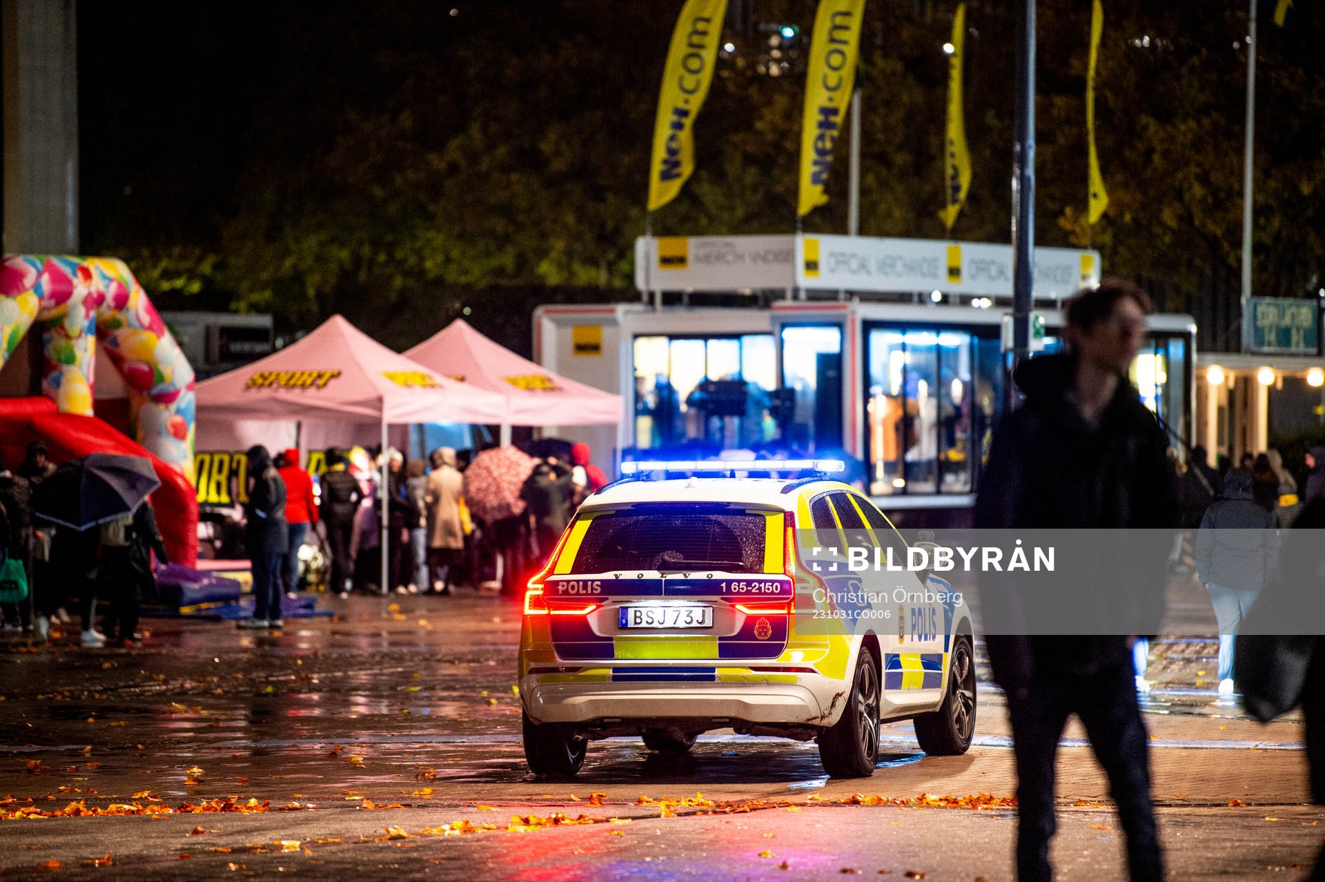 Police car outside of the arena