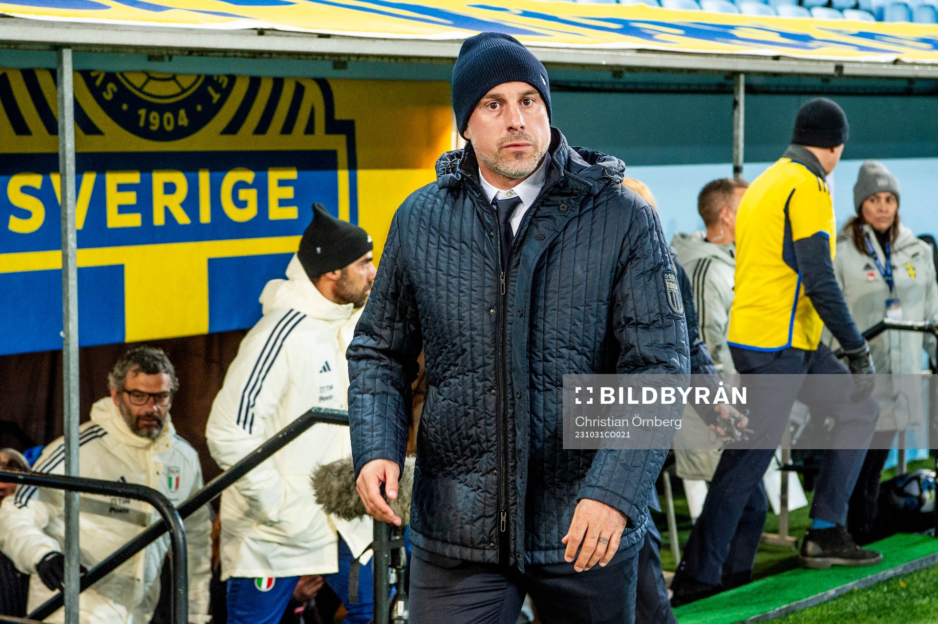 Head coach Andrea Soncin of Italy ahead of the UEFA Women's Nations League football match between Sweden and Italy on October 31, 2023 in Malmö.