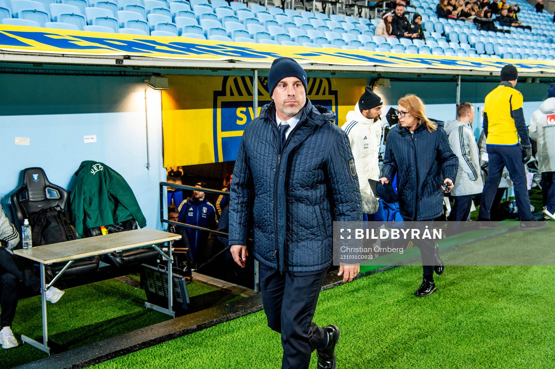 Head coach Andrea Soncin of Italy ahead of the UEFA Women's Nations League football match between Sweden and Italy on October 31, 2023 in Malmö.