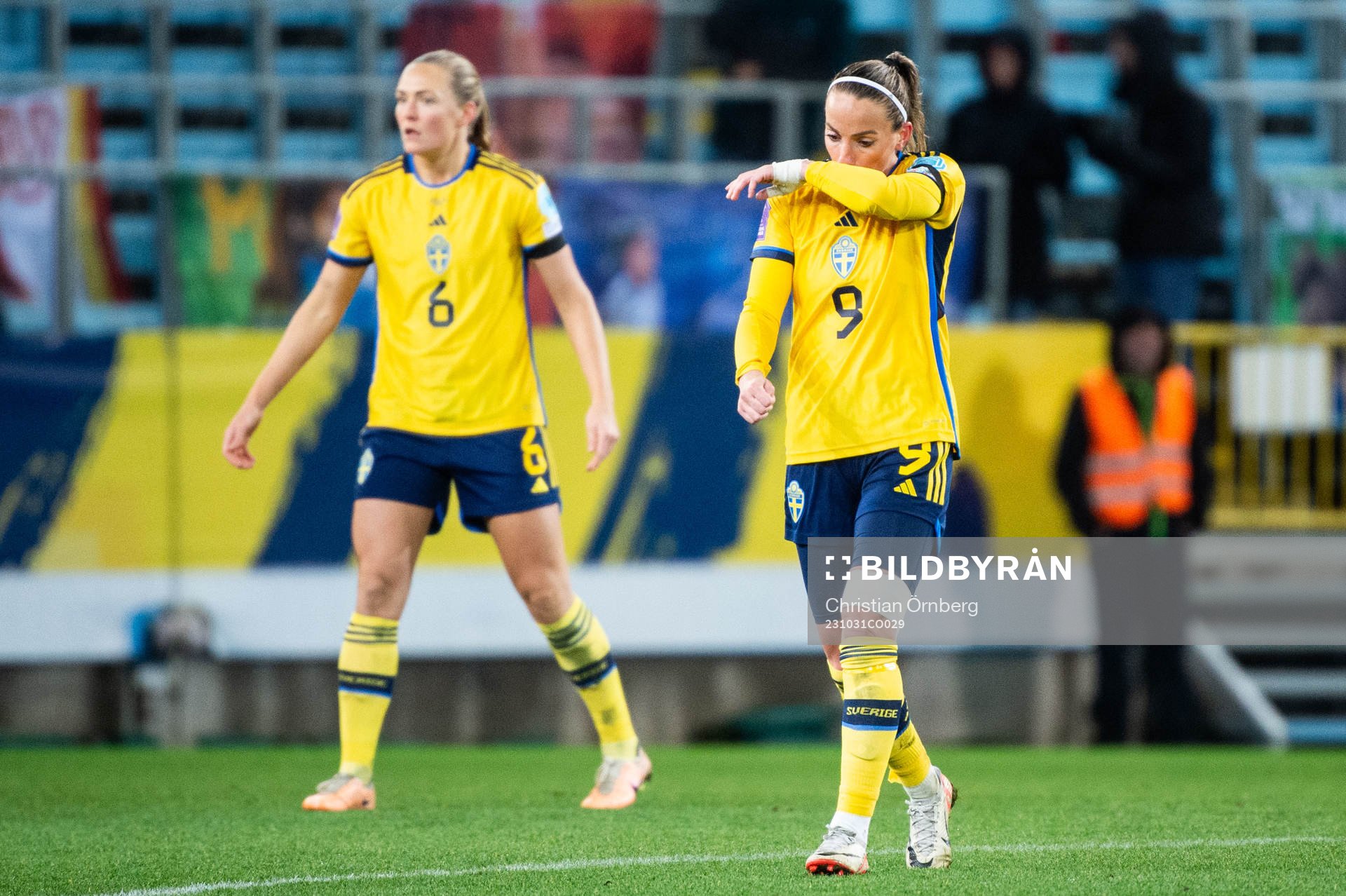 Kosovare Asllani of Sweden looks dejected