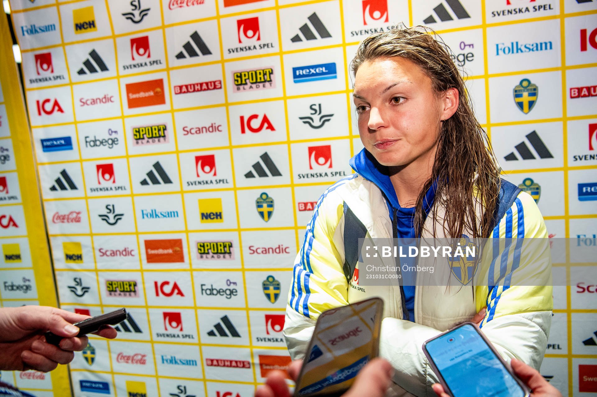 Johanna Rytting Kaneryd of Sweden in mixed zone