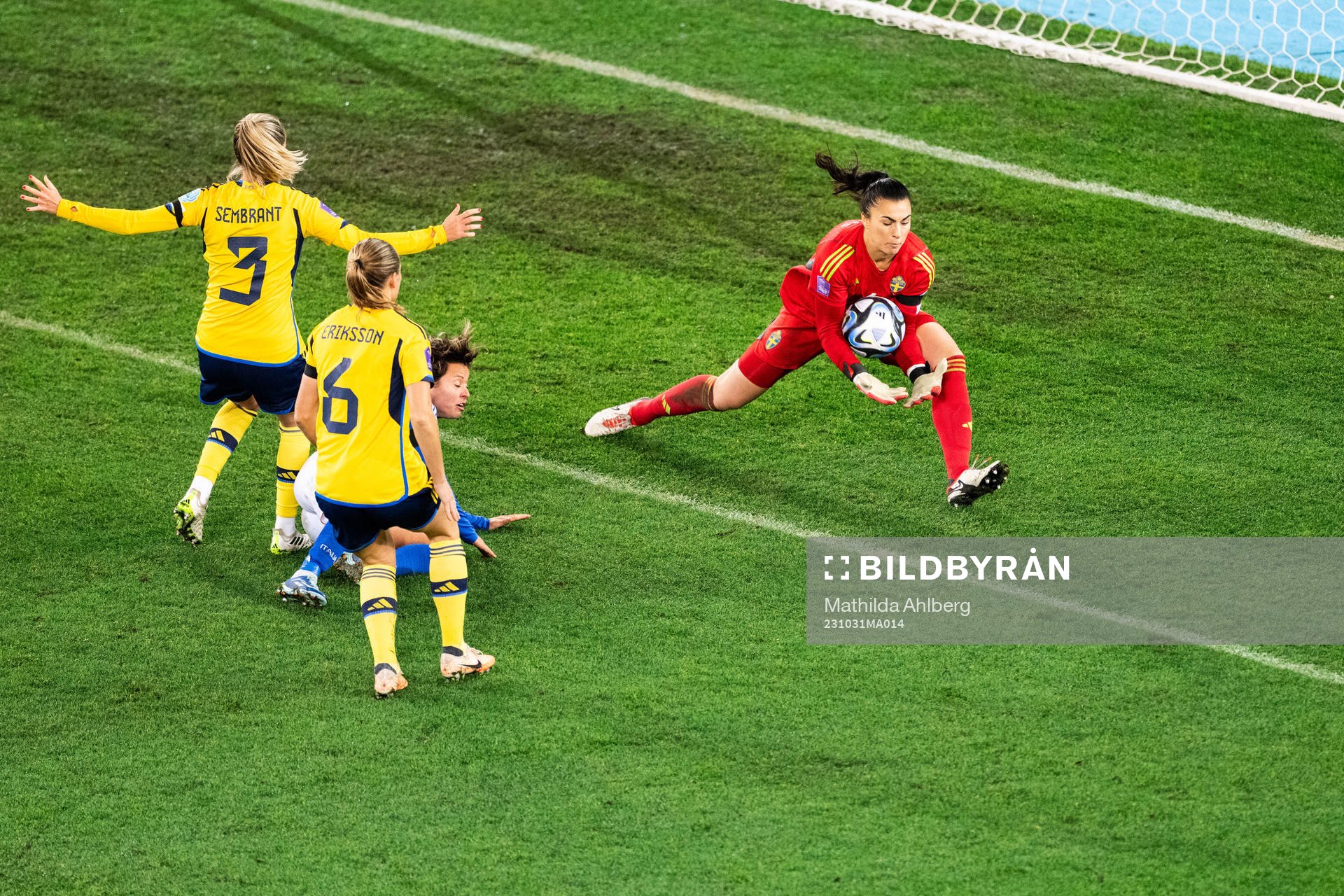 Goalkeeper Zecira Musovic of Sweden