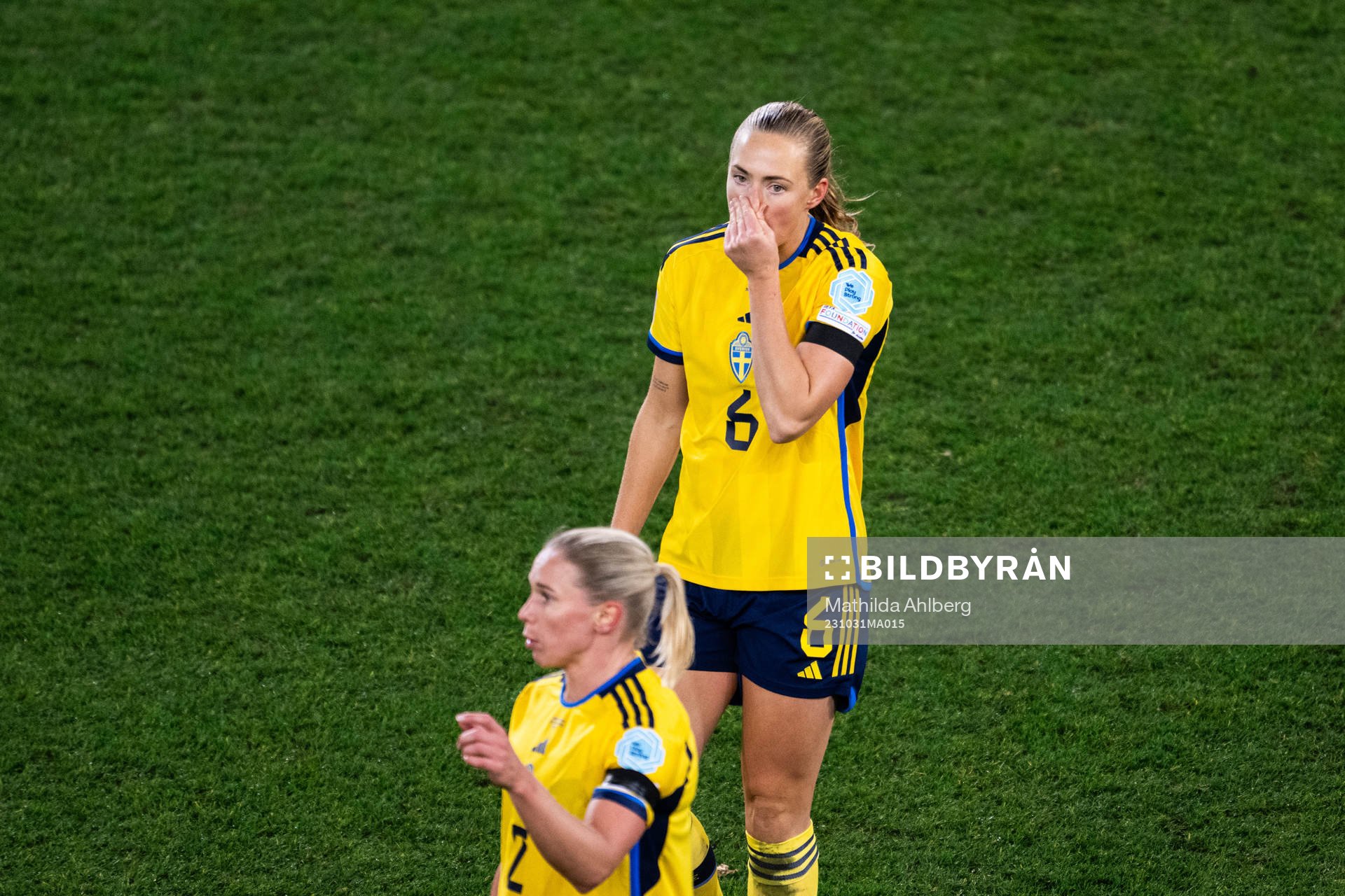 Magdalena Eriksson of Sweden looks dejected