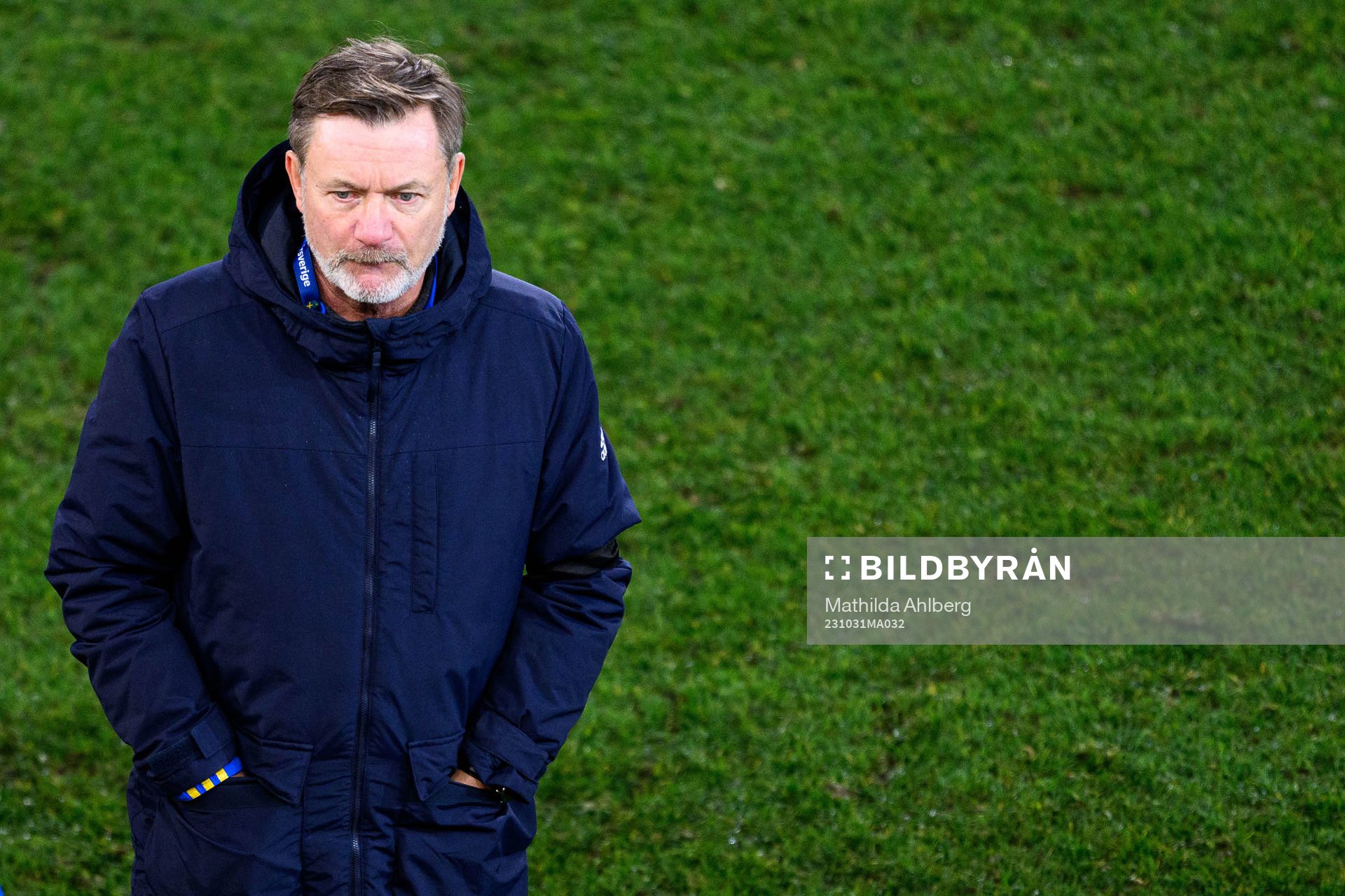 Head coach Peter Gerhardsson of Sweden looks dejected