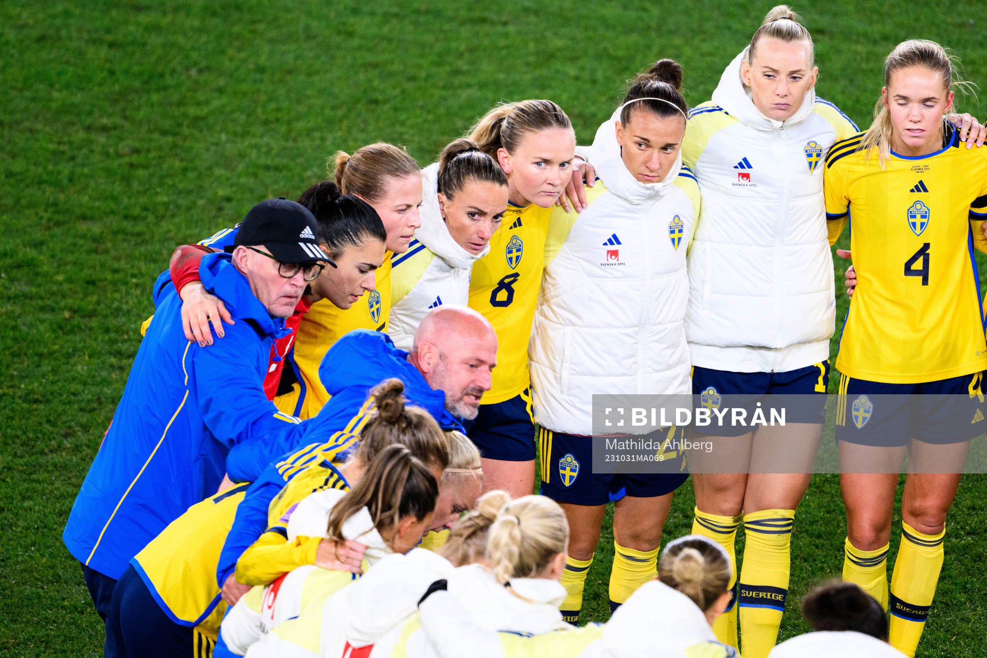 Kosovare Asllani and Matilda Vinberg of Sweden looks