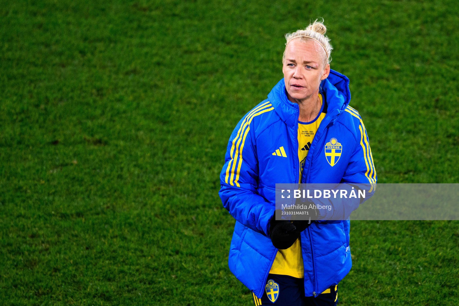 Caroline Seger of Sweden looks dejected