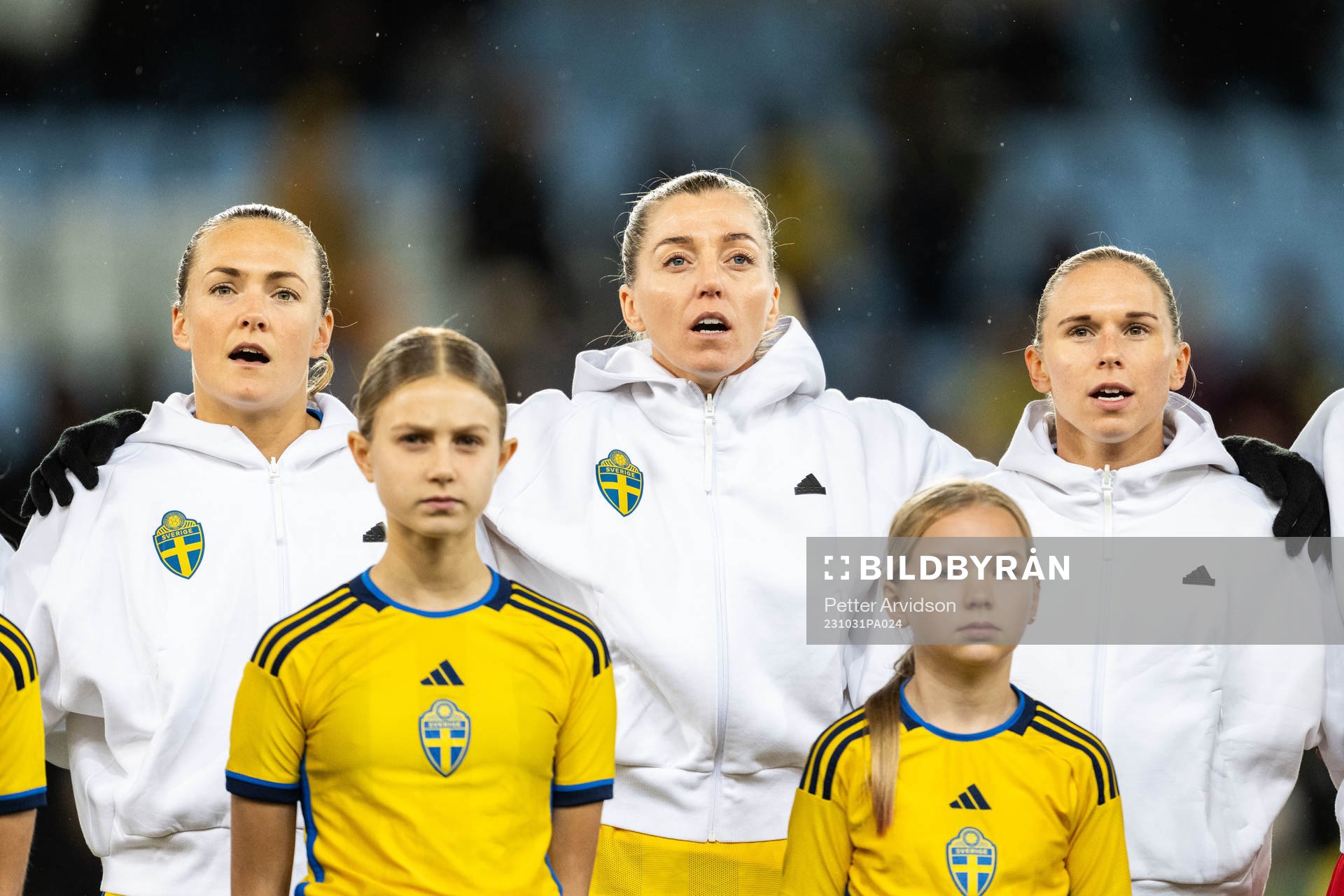 Magdalena Eriksson, Linda Sembrant and Jonna Andersson of