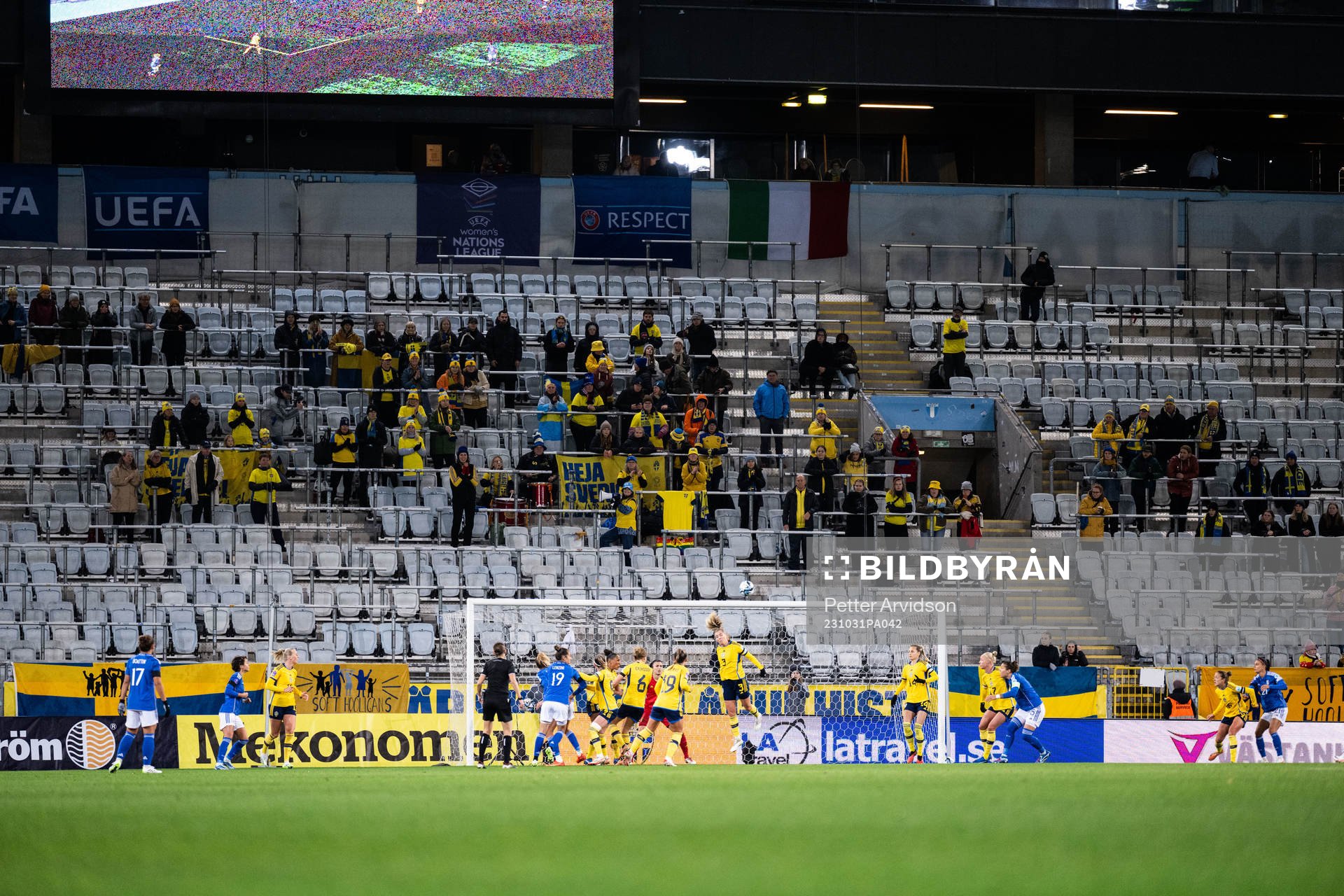 Spectators in the stands