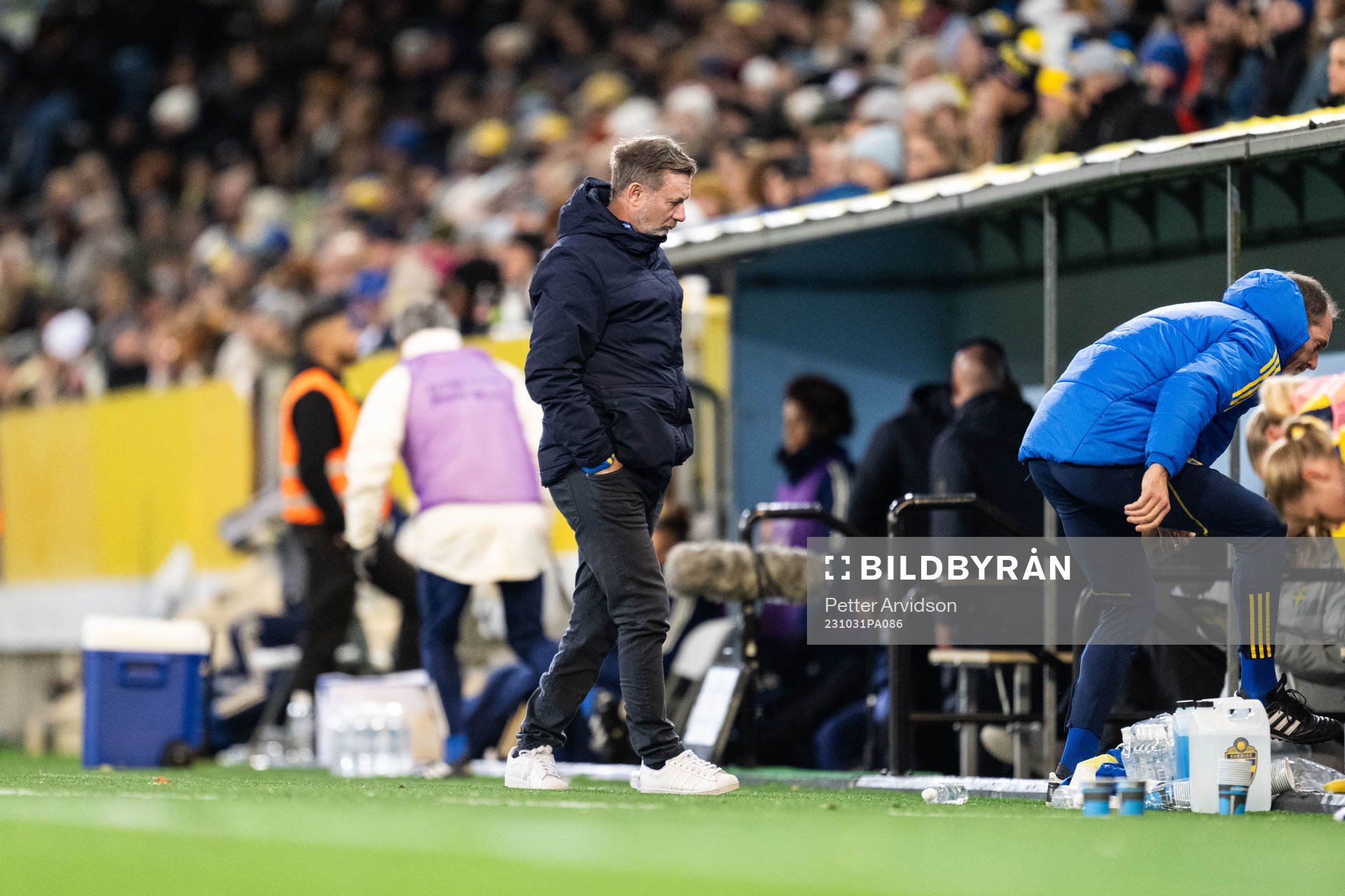 Head coach Peter Gerhardsson of Sweden looks dejected