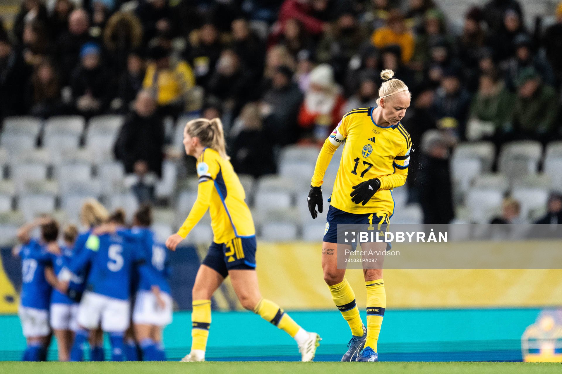 Caroline Seger of Sweden looks dejected