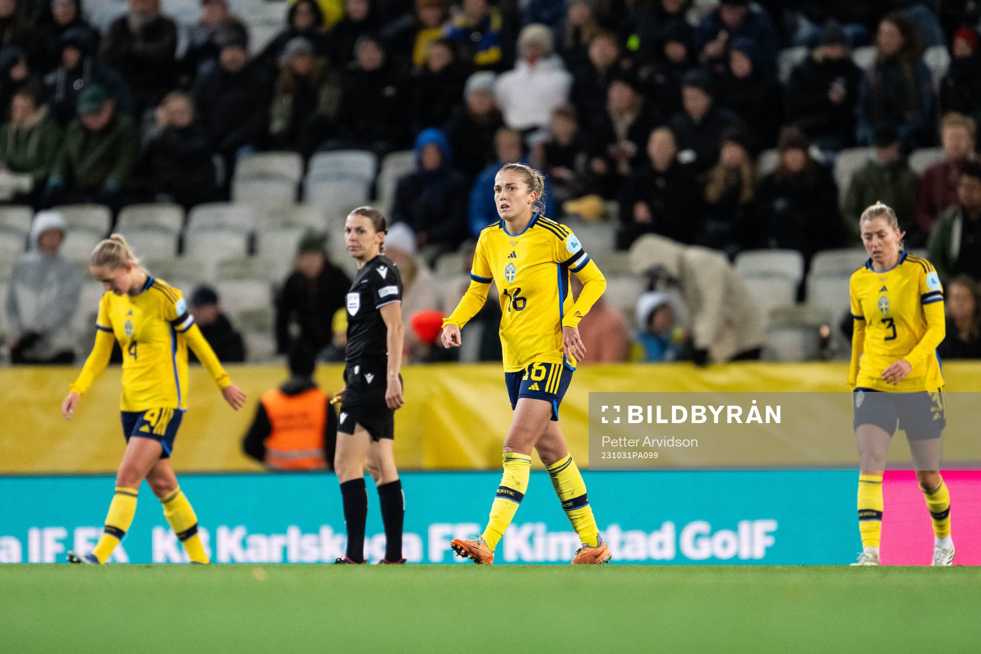 Filippa Angeldahl of Sweden looks dejected