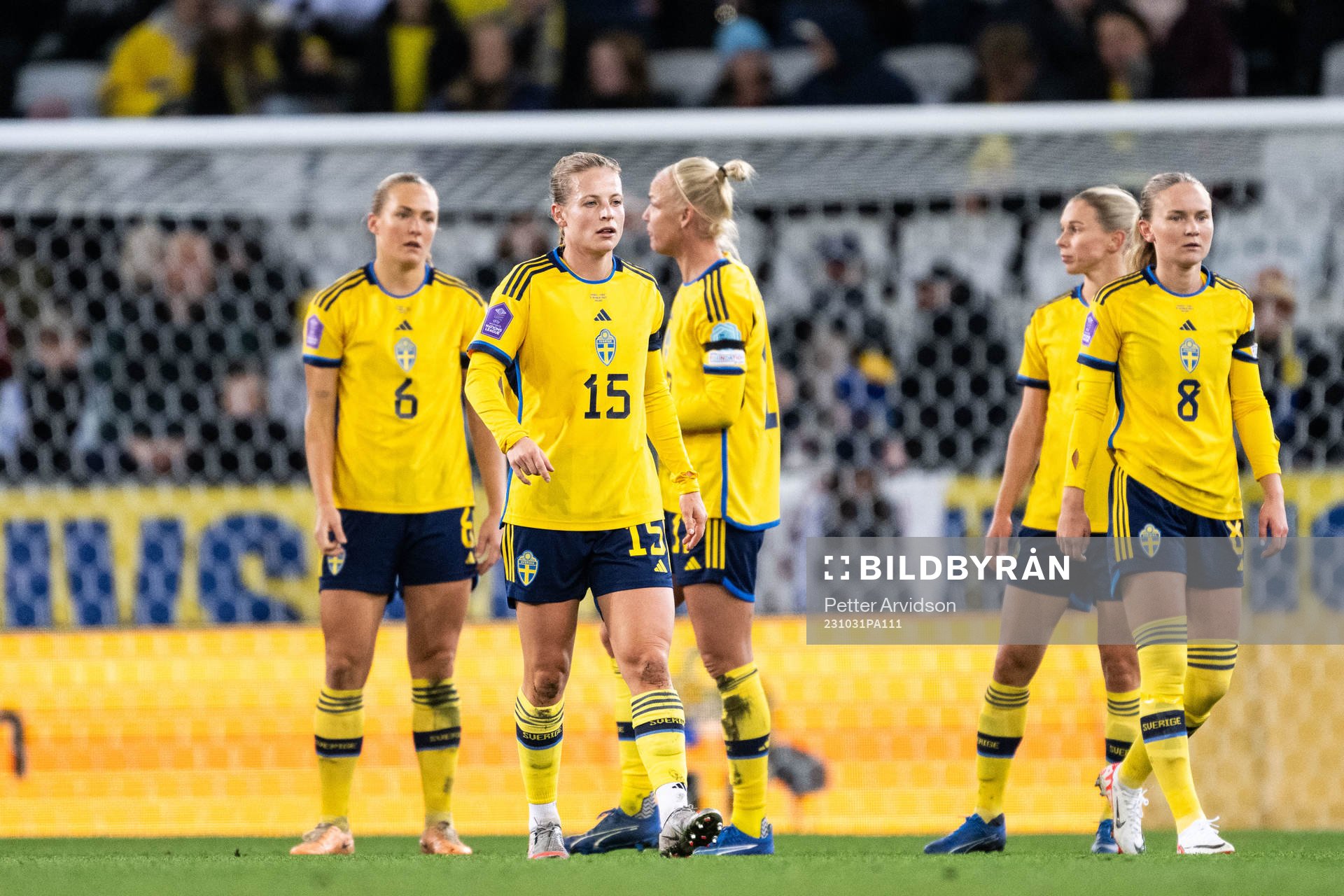 Anna Anvegård of Sweden looks dejected