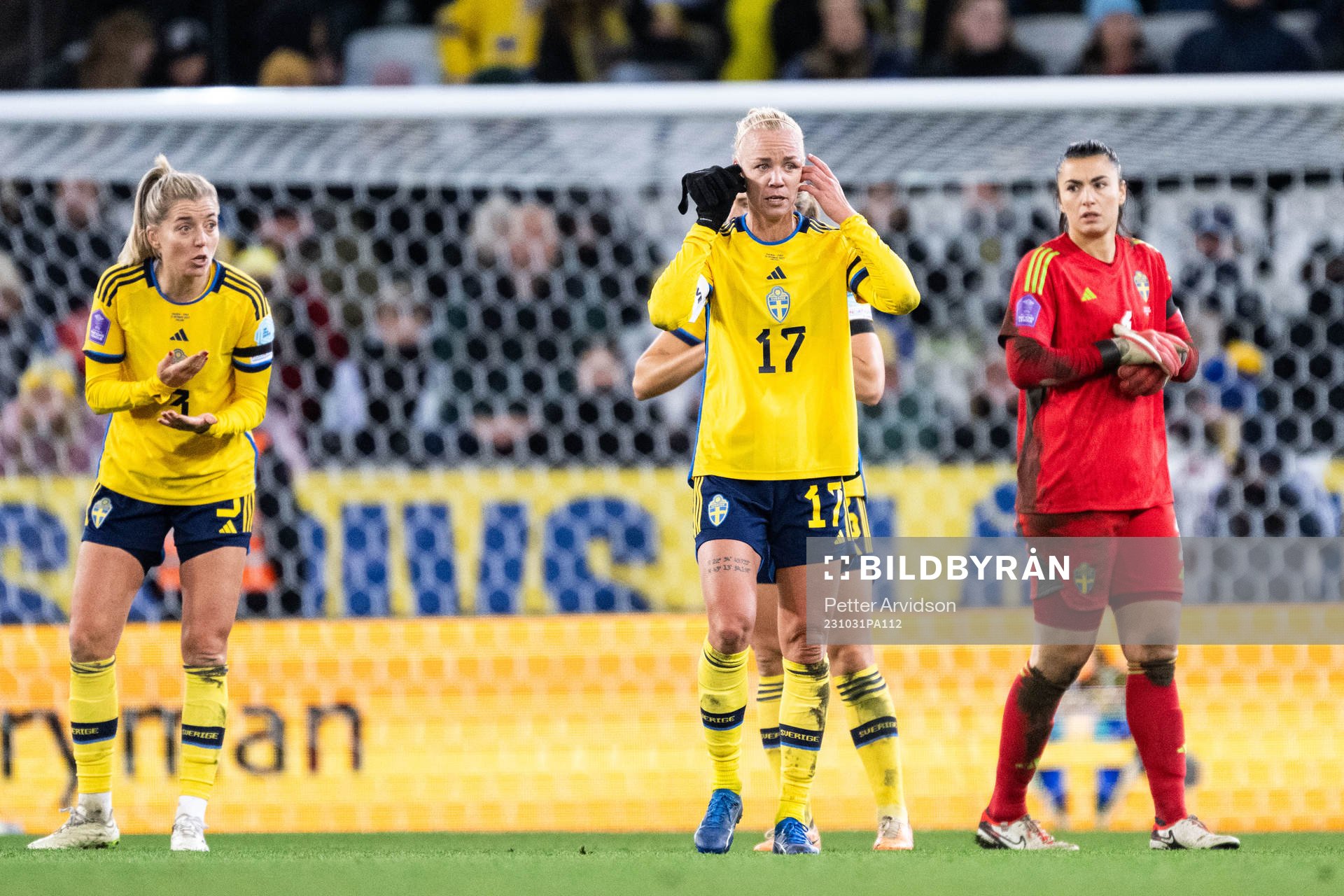 Caroline Seger of Sweden looks dejected
