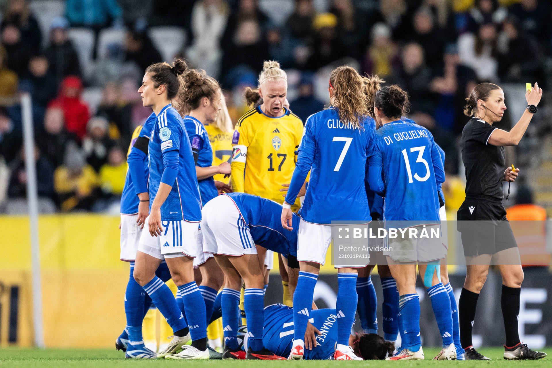 Caroline Seger of Sweden reacts