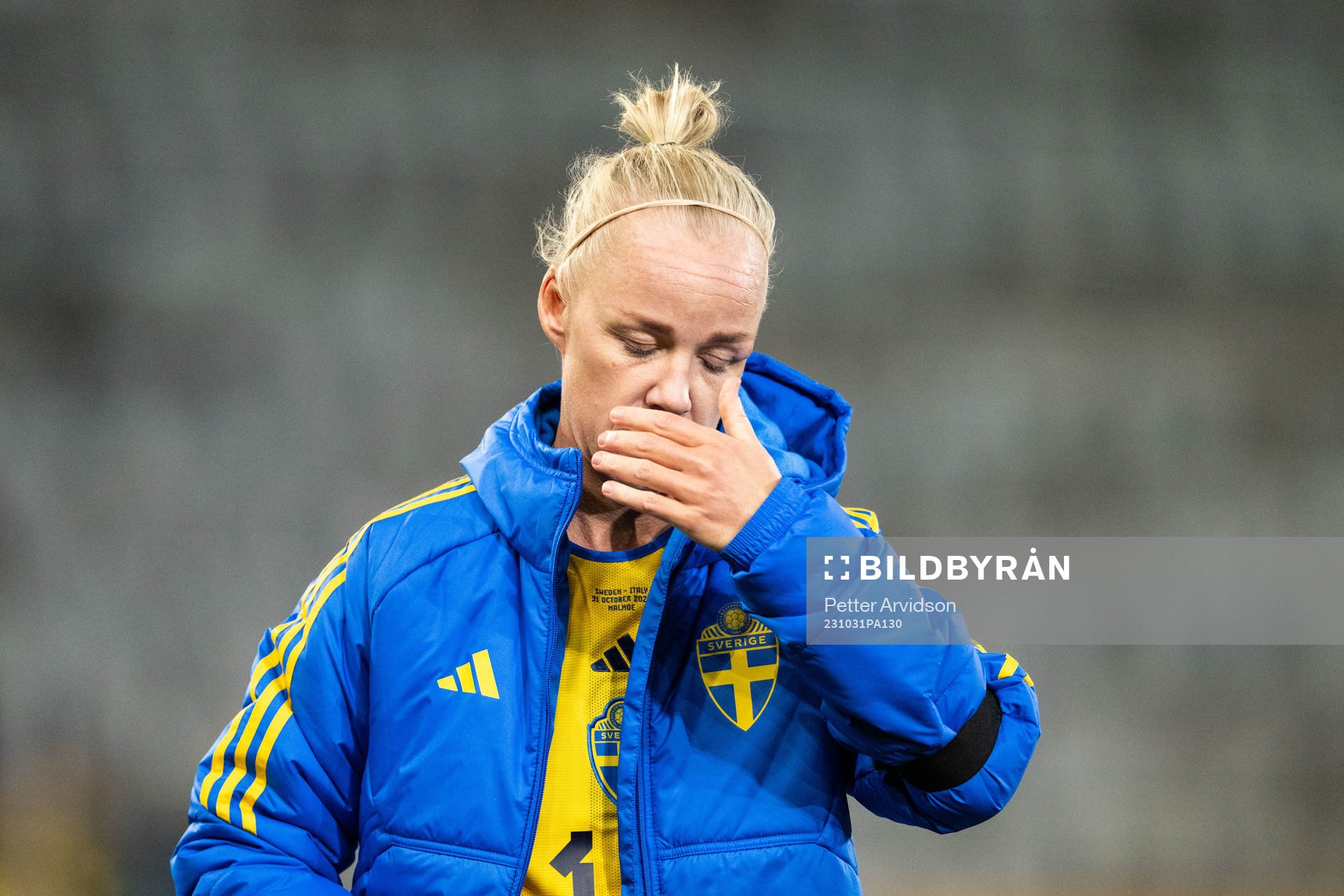 Caroline Seger of Sweden looks dejected