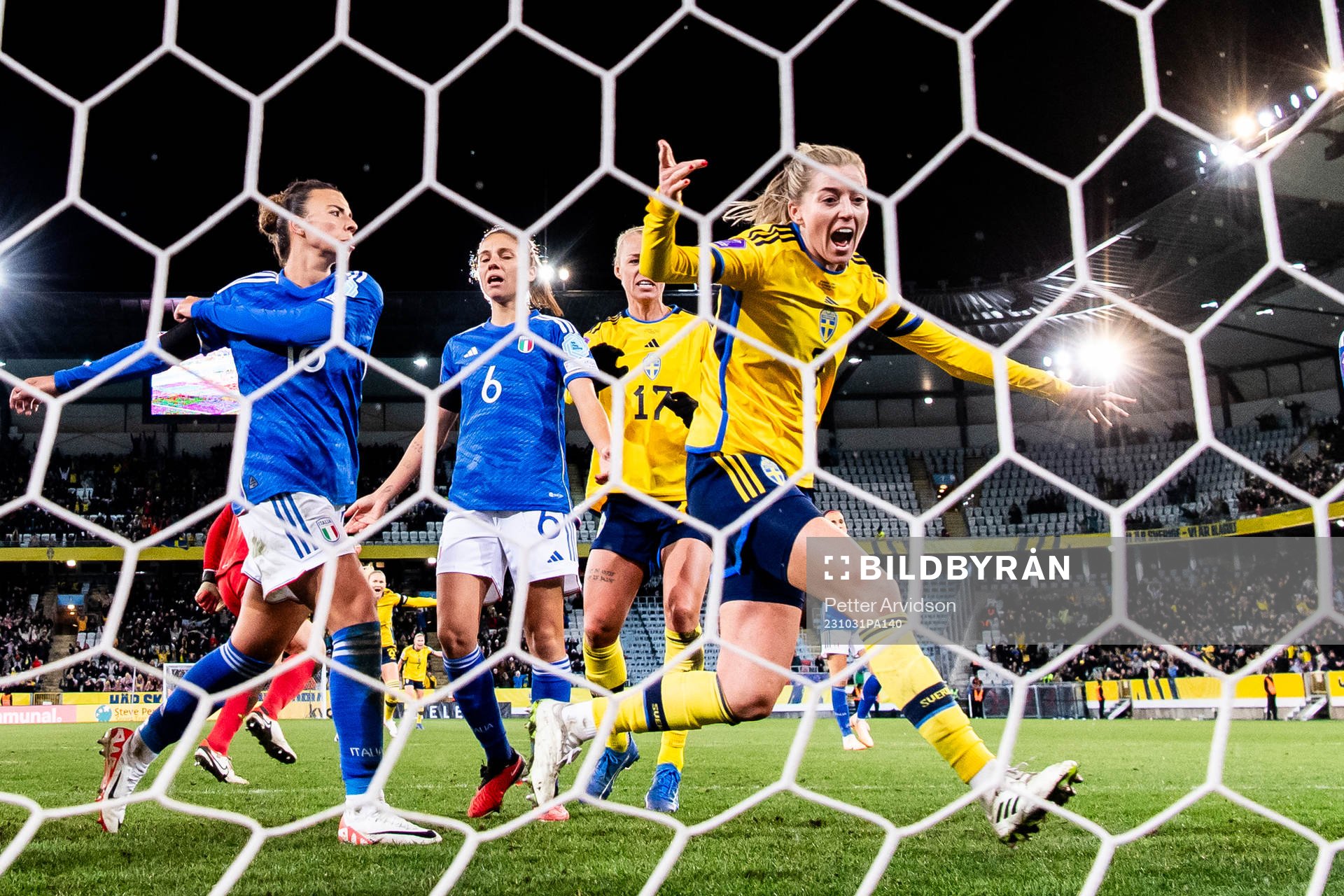 Linda Sembrant of Sweden celebrates