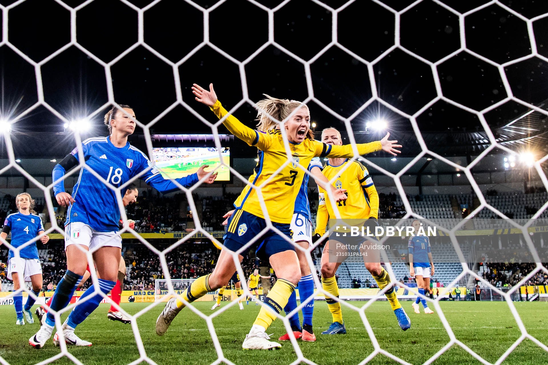 Linda Sembrant of Sweden celebrates