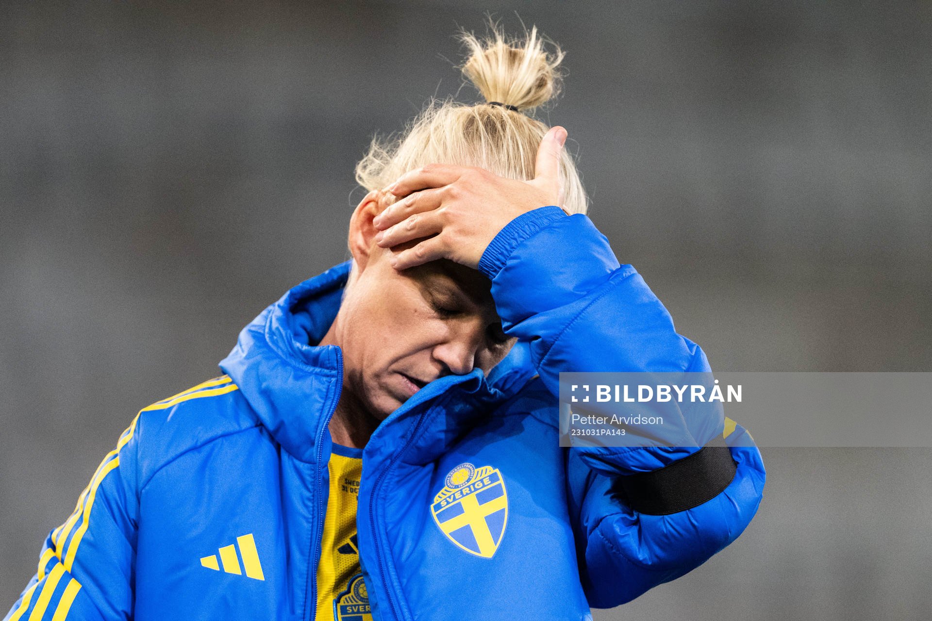 Caroline Seger of Sweden looks dejected